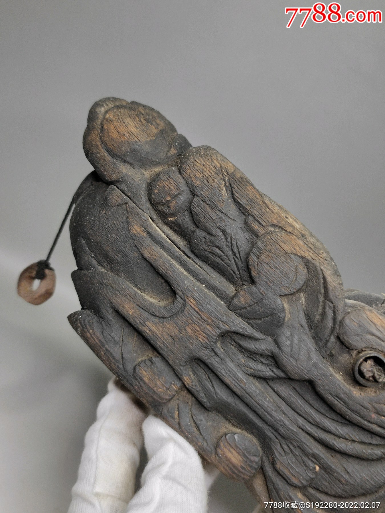 清代老墨斗龙头墨斗龙头造型鲁班发明的工具长24cm宽65cm高9c