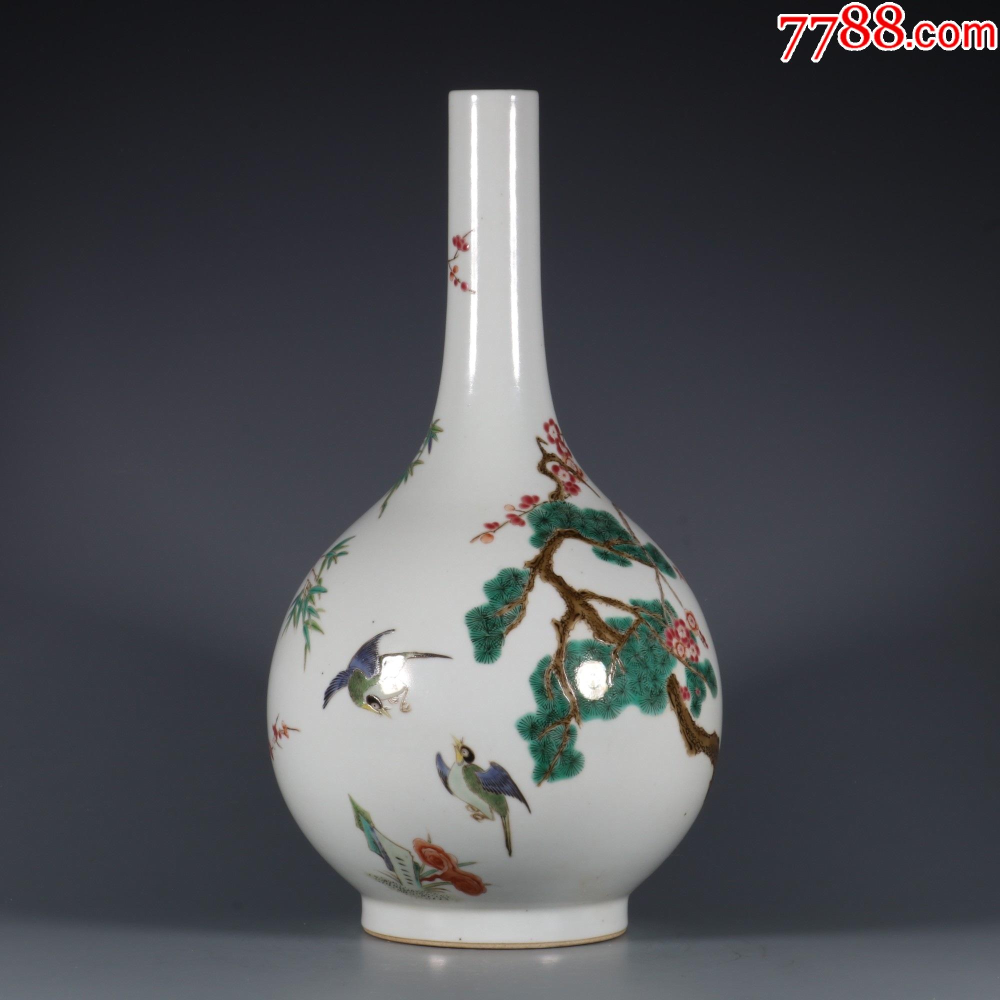 粉彩岁寒三友胆瓶a84s36f_价格5200元_第1张_7788收藏__收藏热线