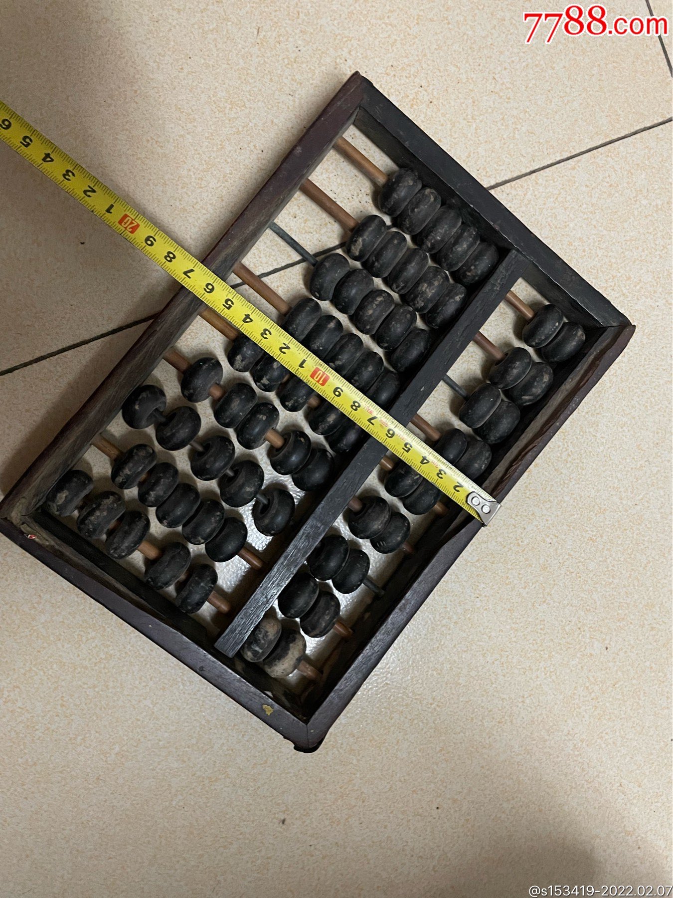 框软木珠子老算盘古董收藏包老包邮品相尺寸如图喜欢带走一口-价格:80
