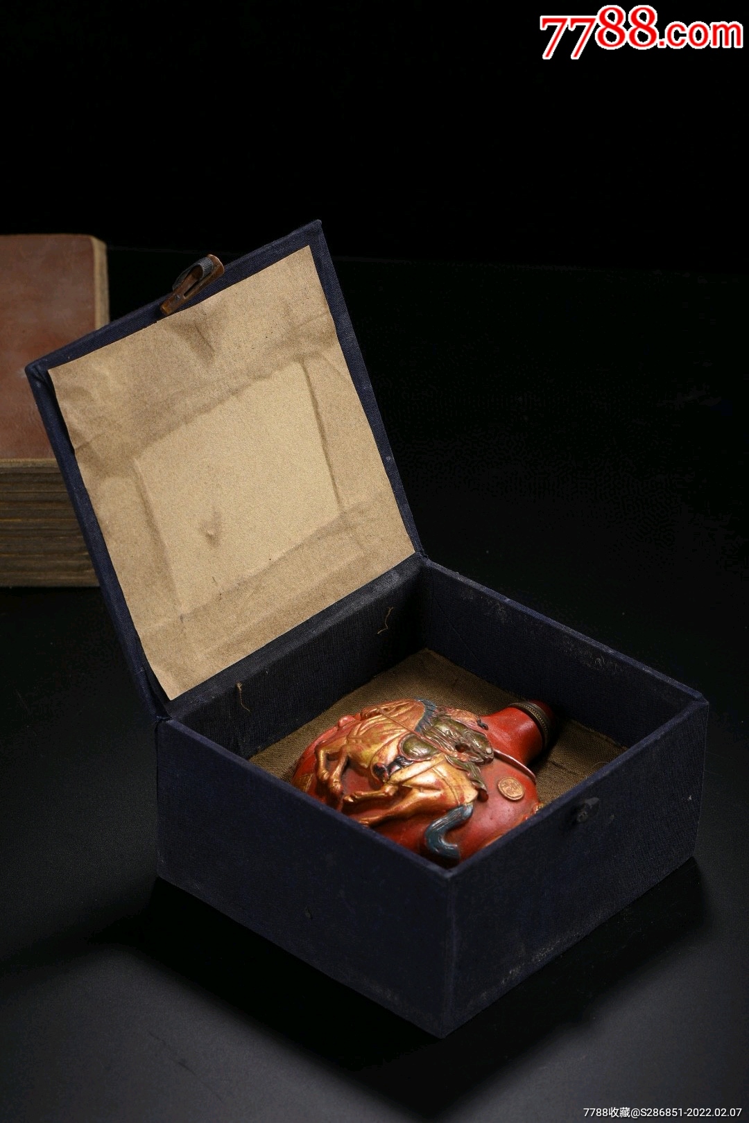 朱砂墨义薄云天鼻烟壶不议价