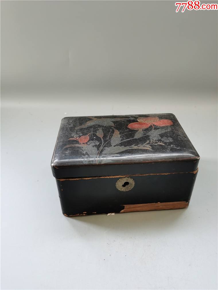 民国大漆花鸟盛盒包老木器箱子盒子盘子柜子木碗木杂件木佛像