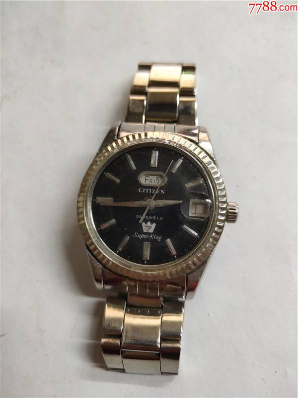 黑盘西铁城21钻轨道机芯单日历男自动表-价格:1180元-se85256614-手表