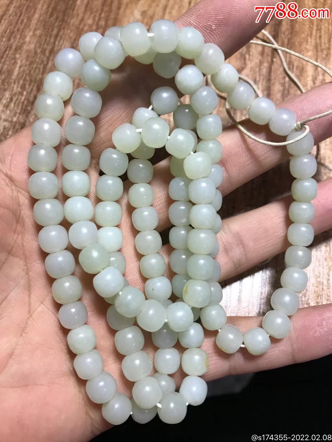 清代老和田玉珠108粒