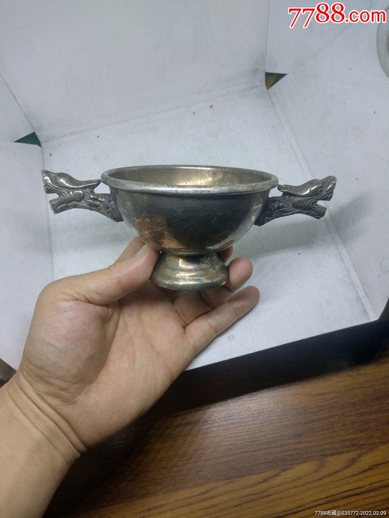 双龙提手镀银酒杯_价格168元_第1张_7788收藏__收藏热线