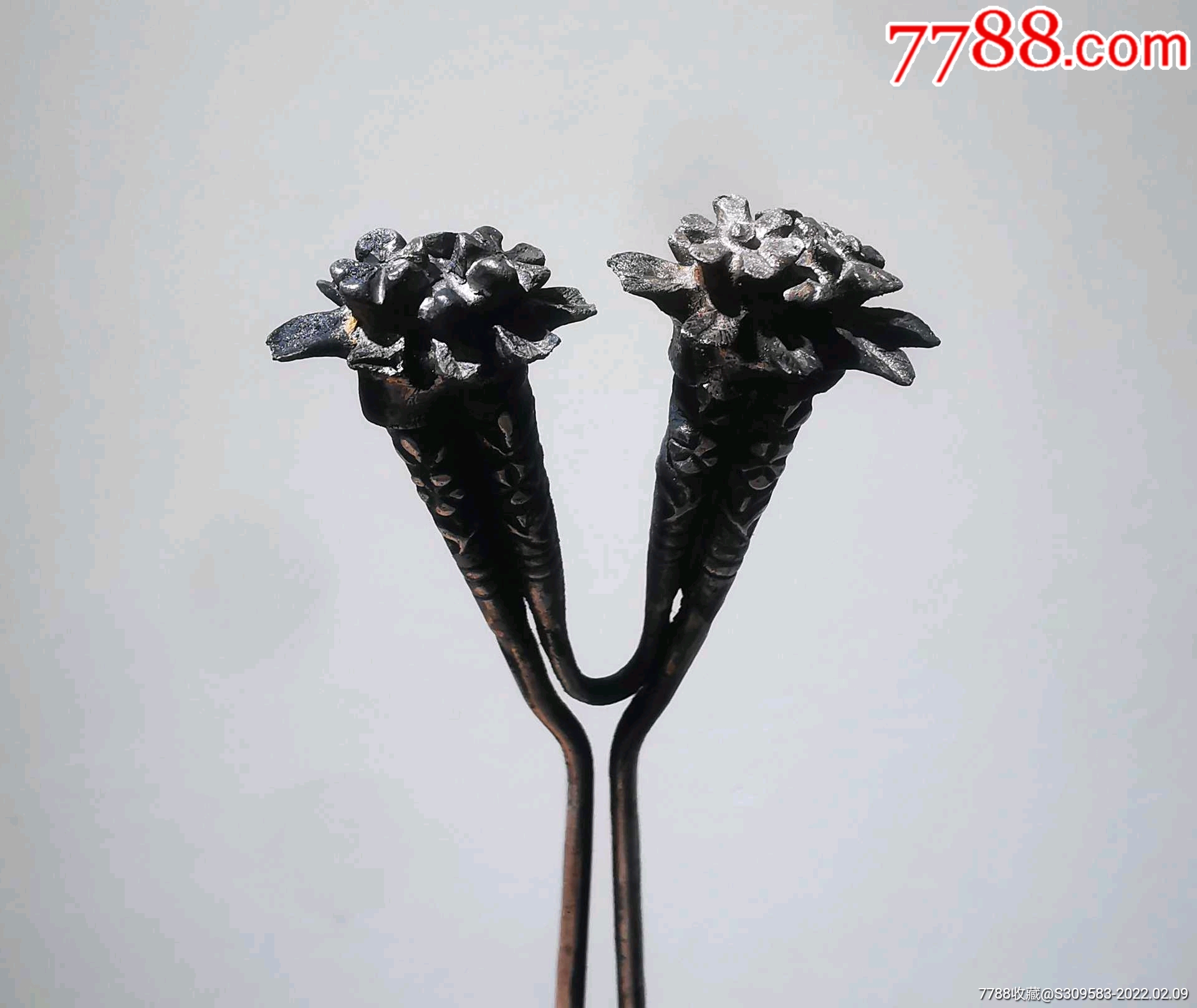 宋代银花筒式发簪