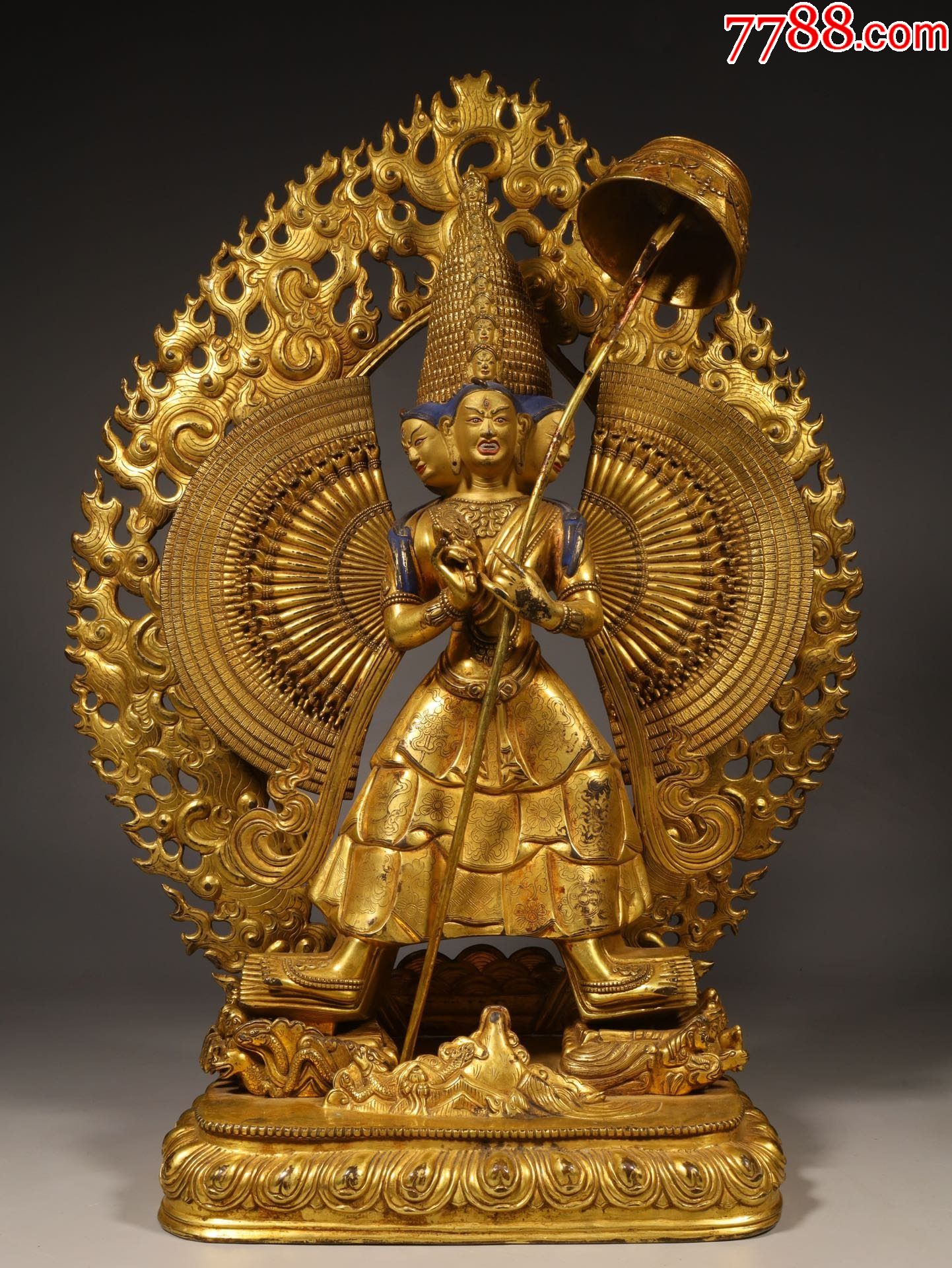 铜鎏金大白伞盖佛母