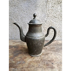 青枠】本錫 錫瓶 水注 急須 鉄瓶 煎茶道具 茶壺 重さ285g 古道具