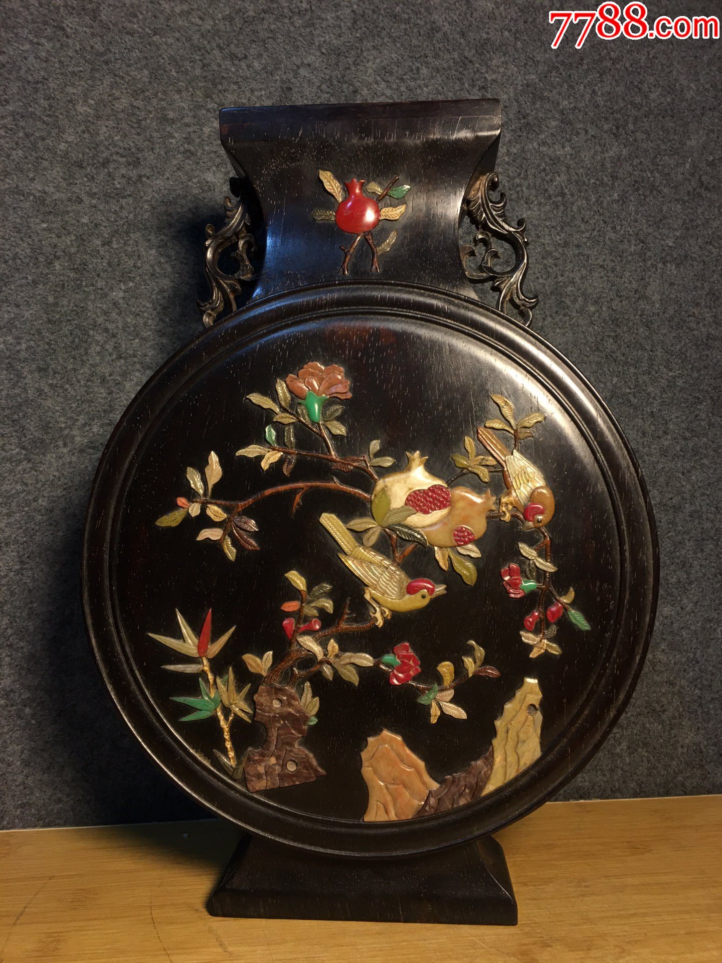 紫檀百宝镶嵌花瓶a110s48f