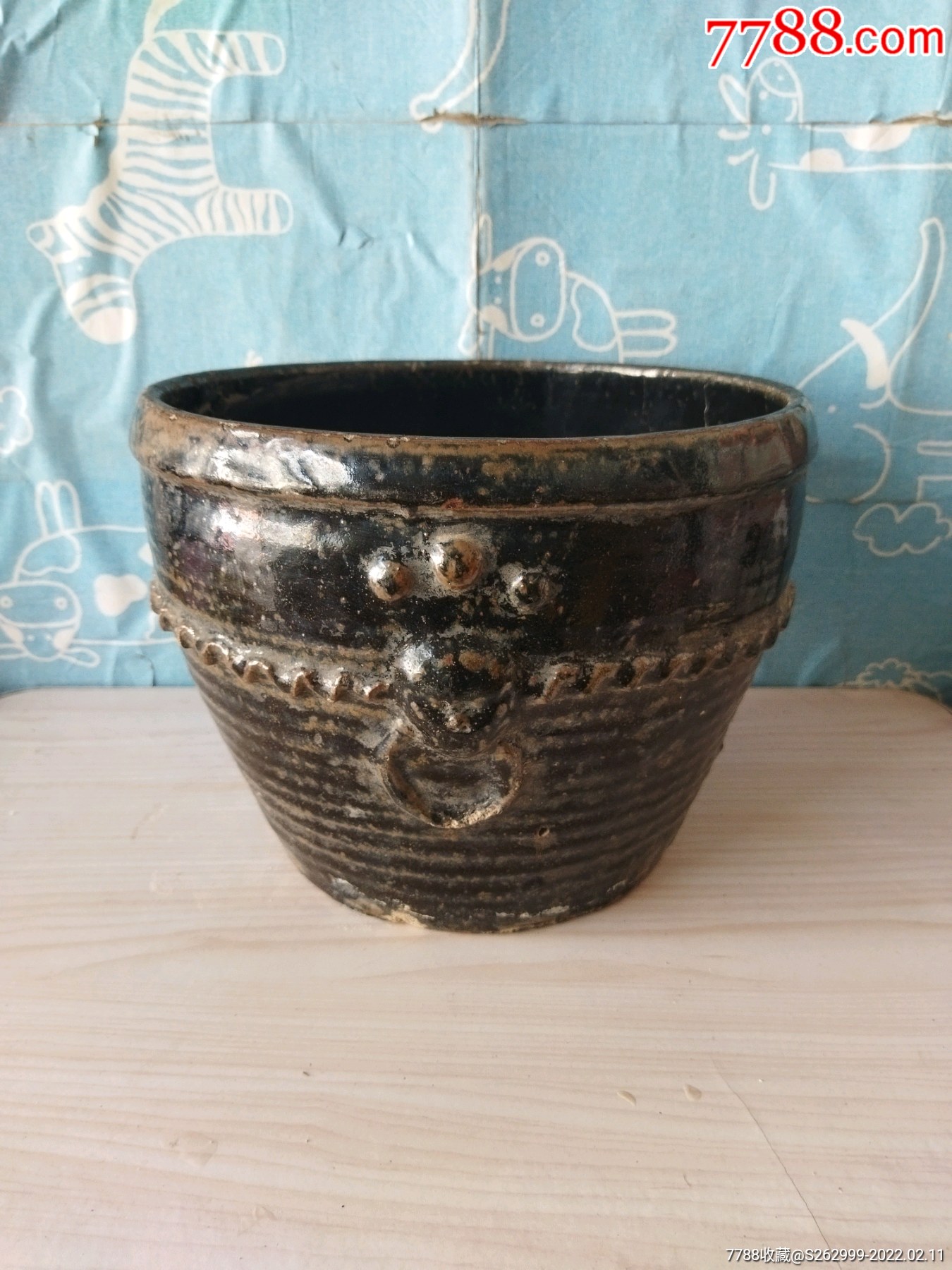 黑瓷鱼缸老黑釉罐