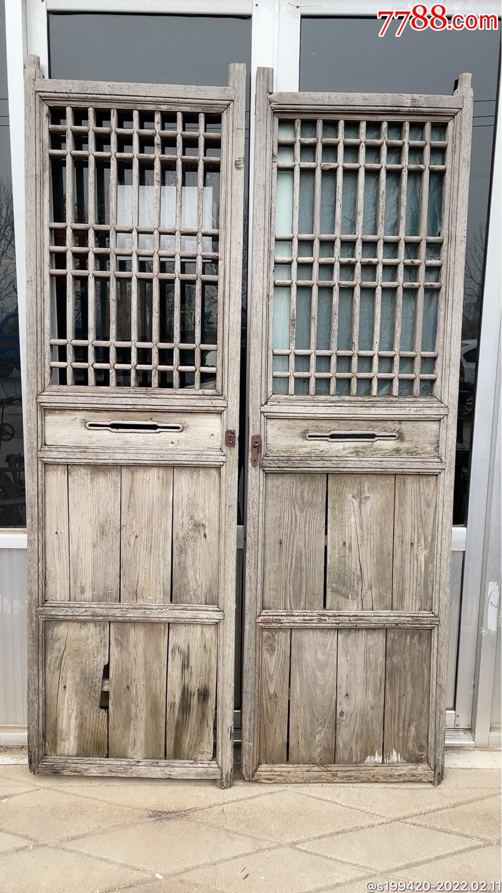 清代杉木花格门一对做工精致保存完好展馆装修装饰