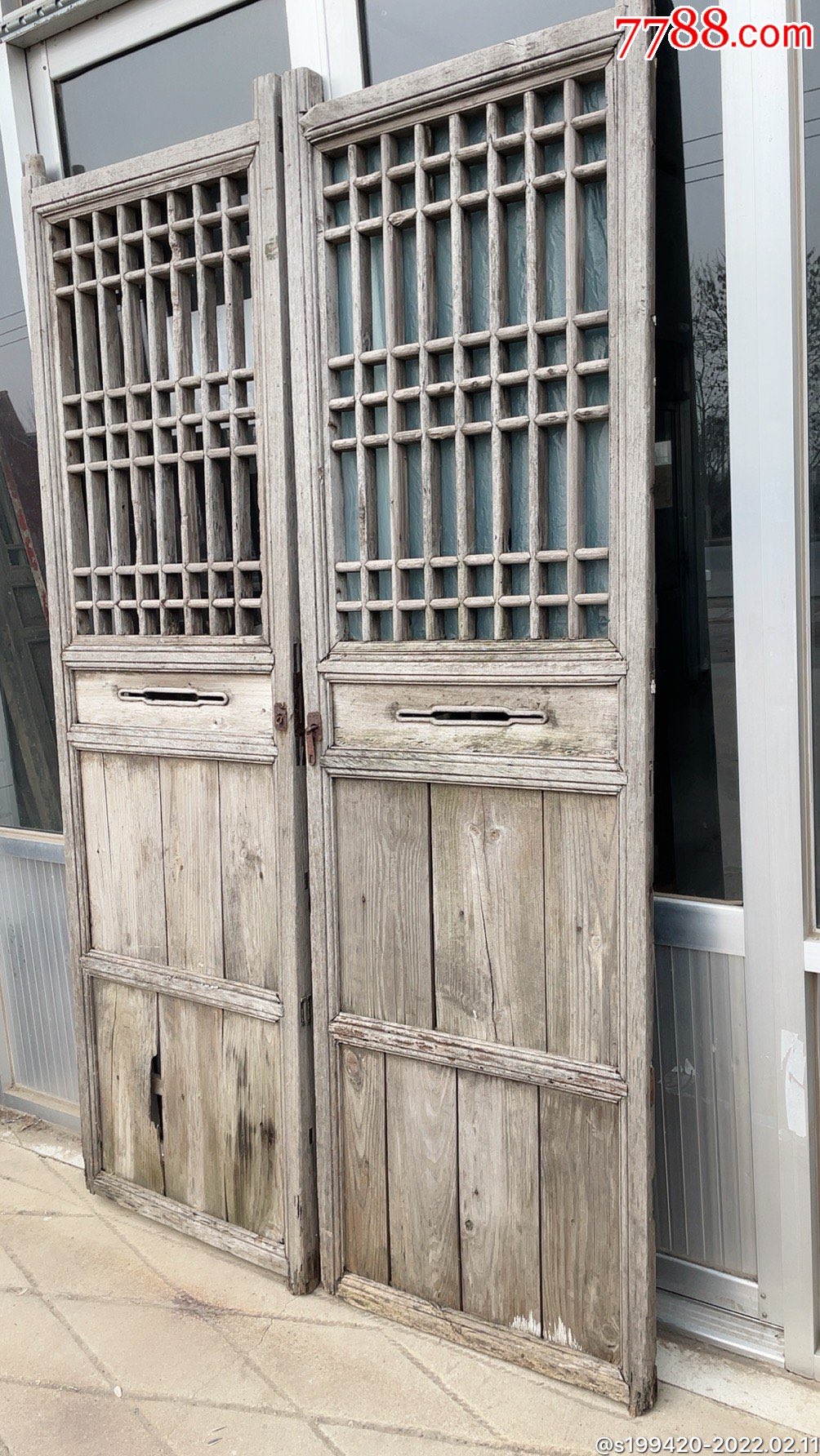 清代杉木花格门一对做工精致保存完好展馆装修装饰