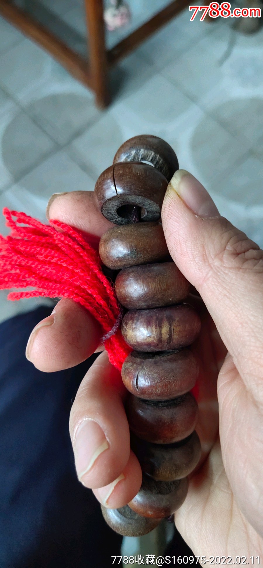 漂亮清代金丝楠木算盘珠66个有两个有裂纹余完整388包邮