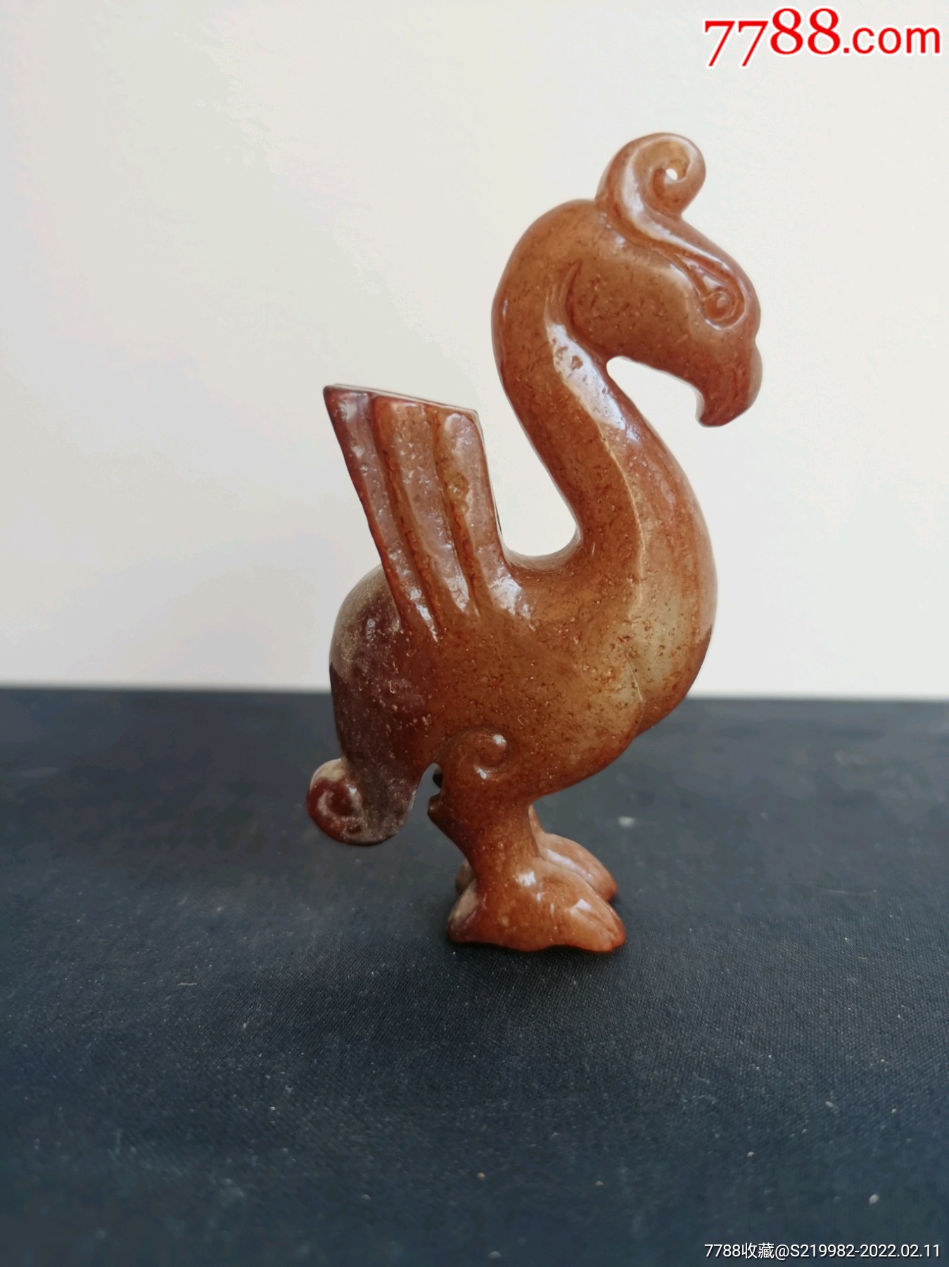 和田玉凤鸟摆件