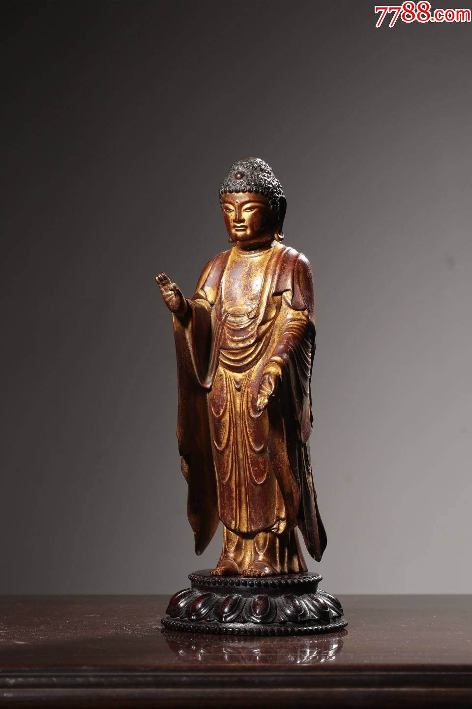 释迦牟尼立像配紫檀底座-价格:32000元-se85308699-木佛像/人像-零售