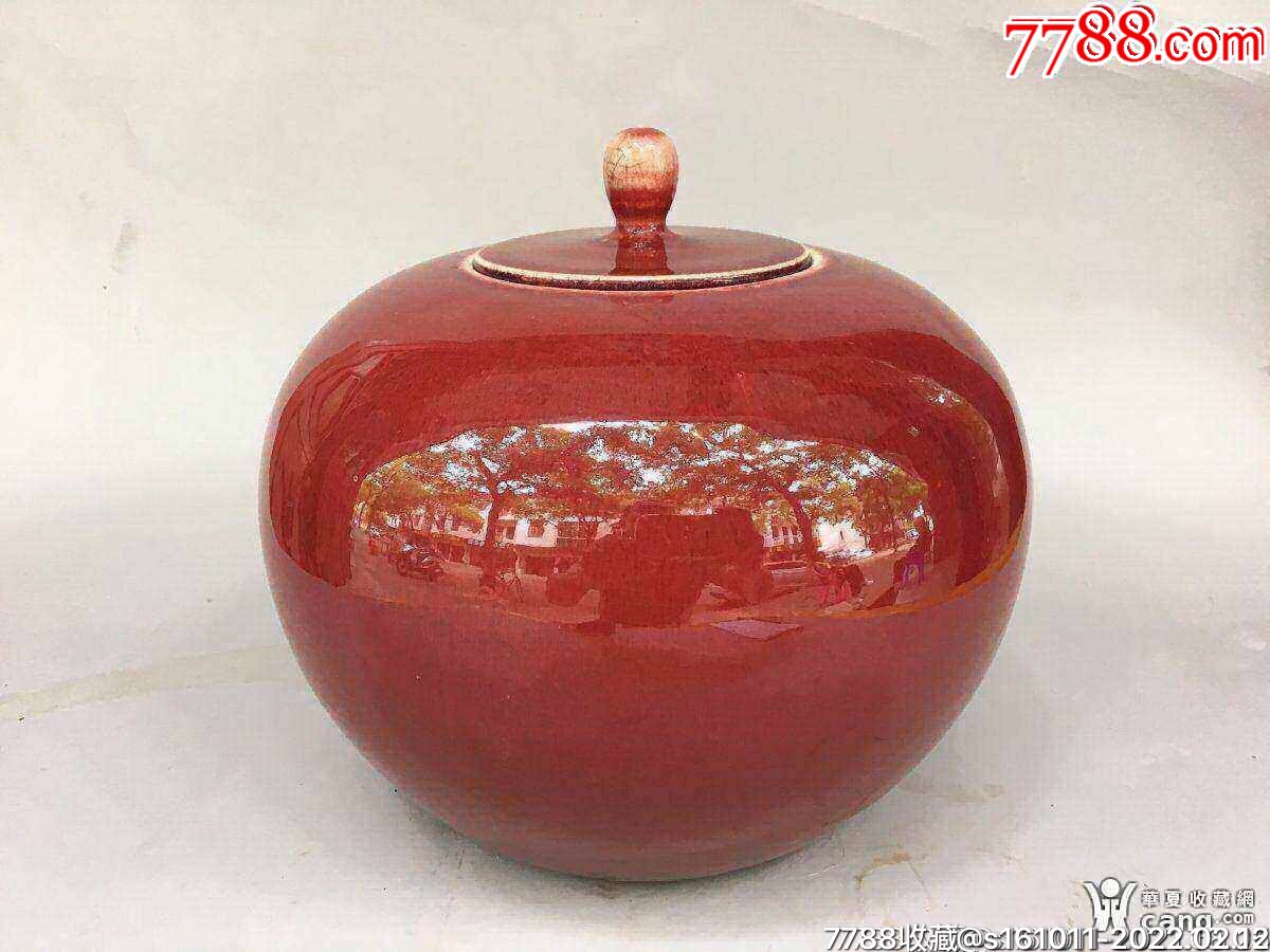 清代祭红团-红釉瓷-7788旧书网