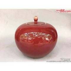 清代祭红团-红釉瓷-7788旧书网