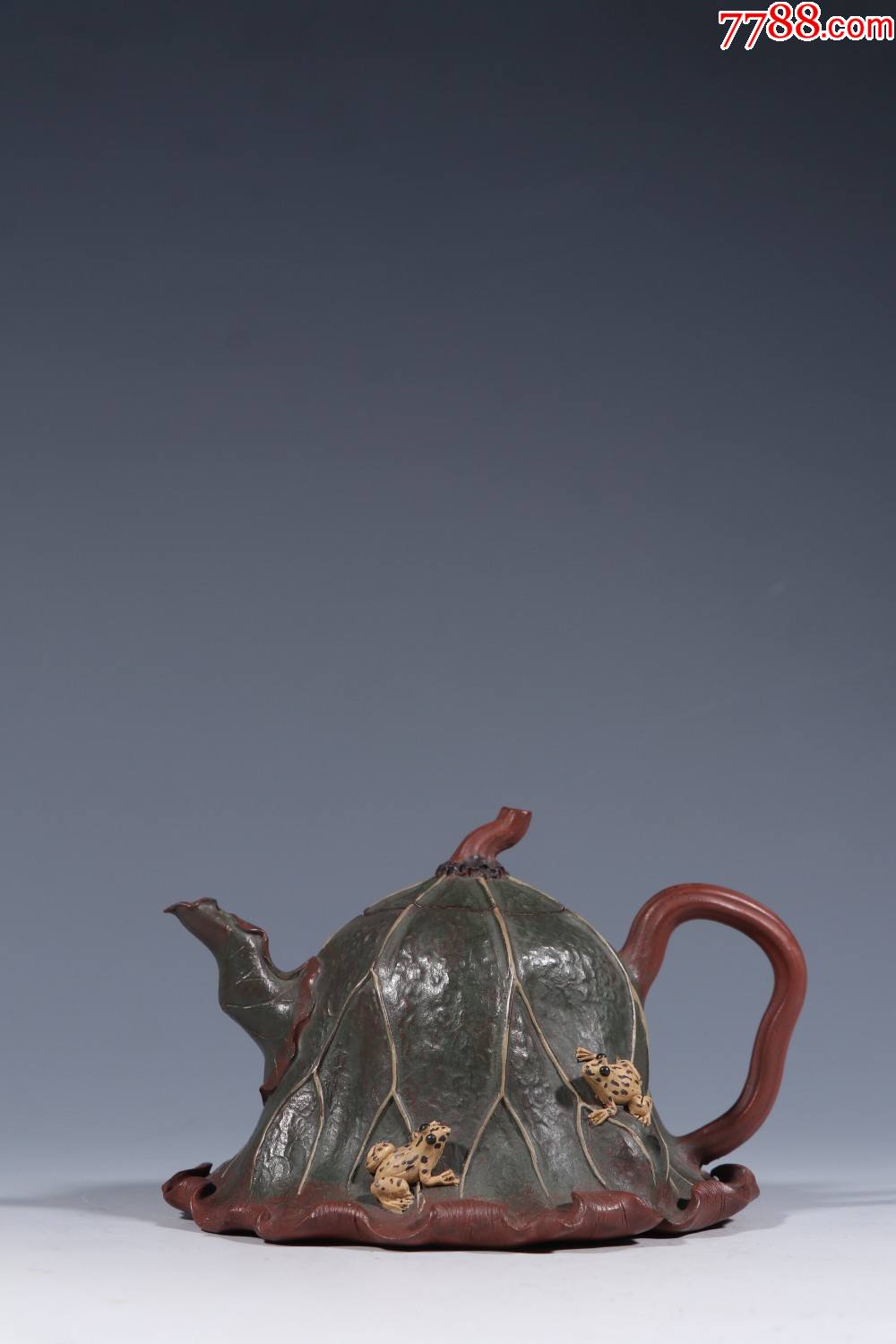 旧藏汪寅仙款紫砂泥绘茶壶