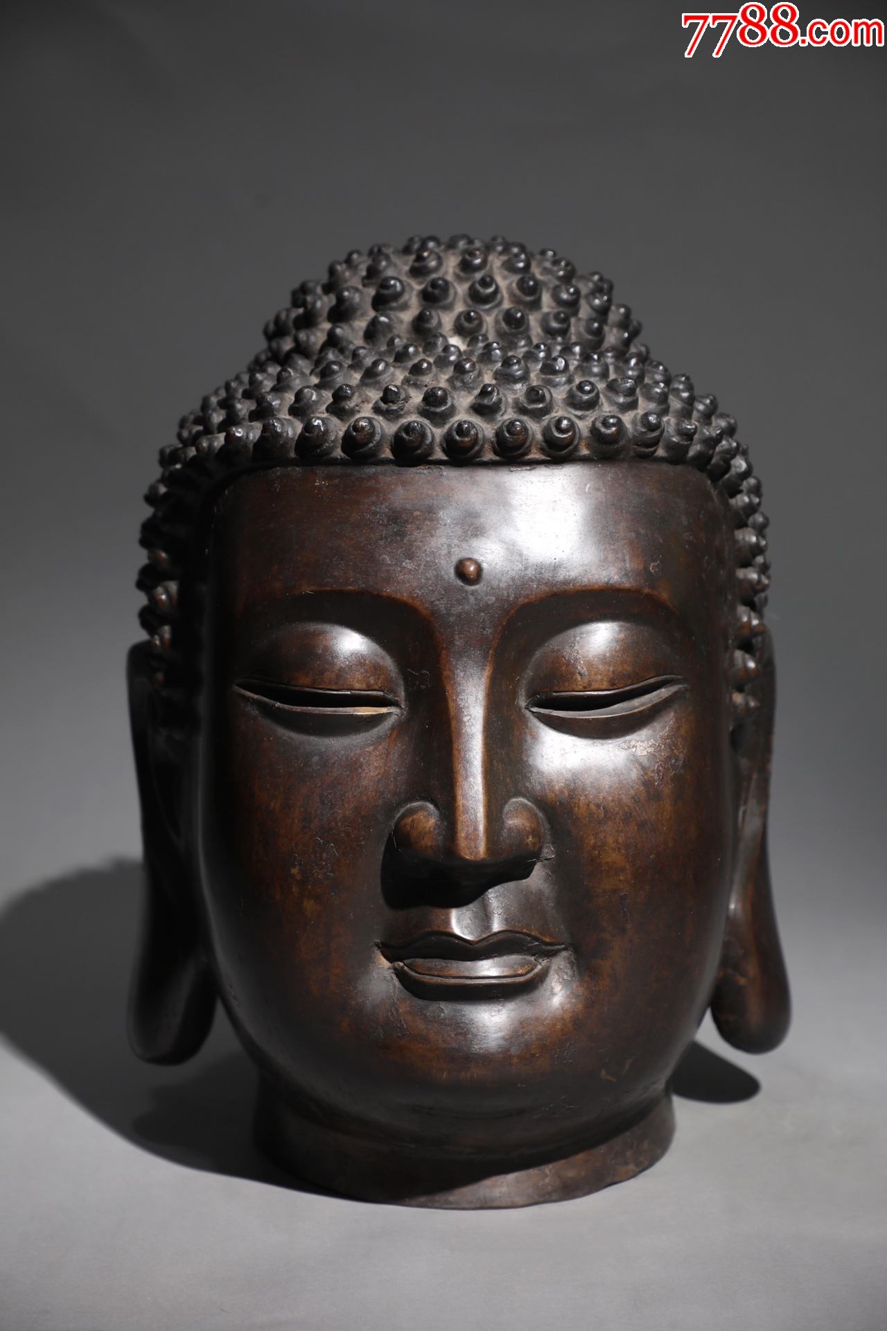 精铸铜胎佛首佛头大摆件