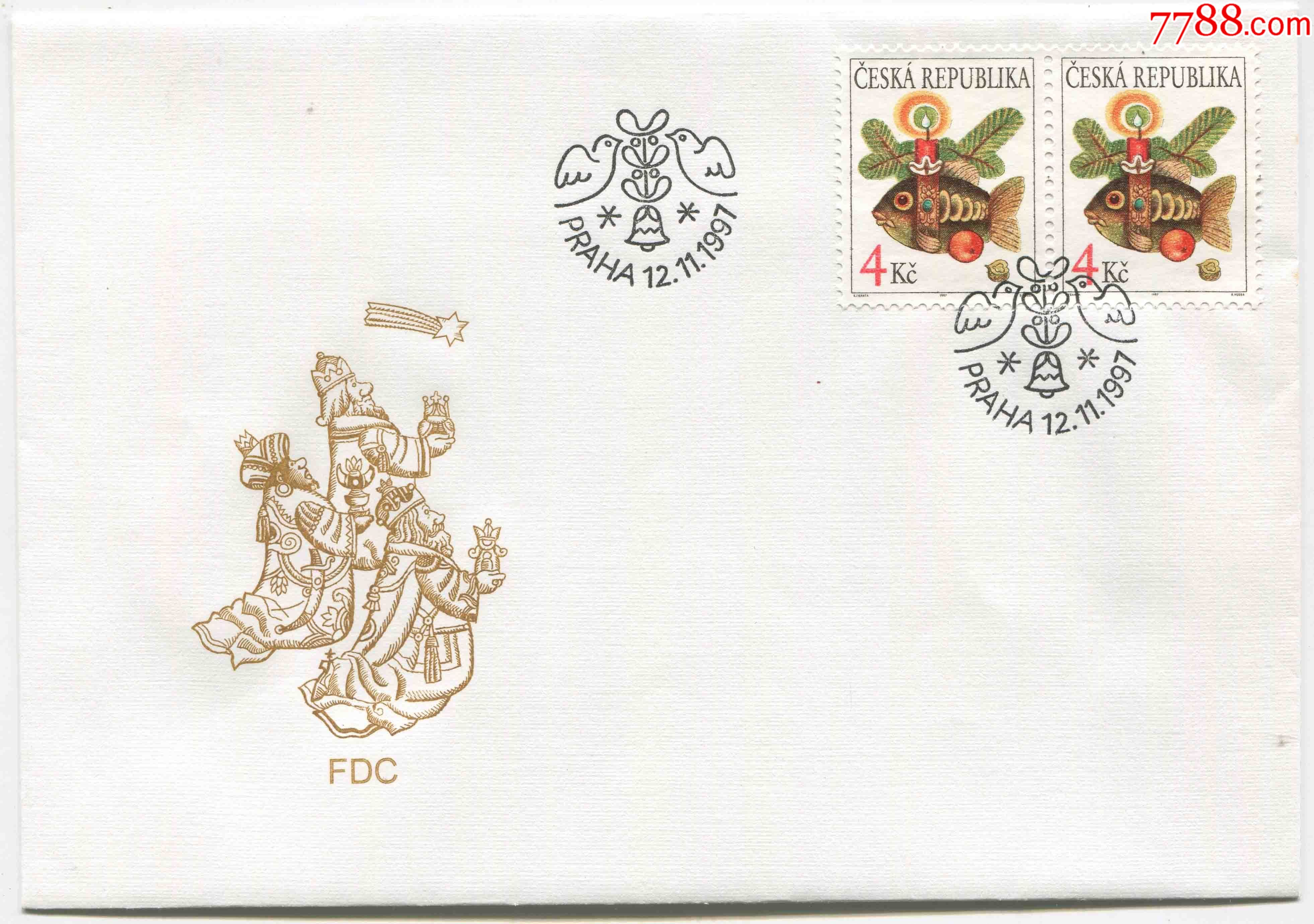 捷克邮票1997年圣诞节1全首日封fdck02