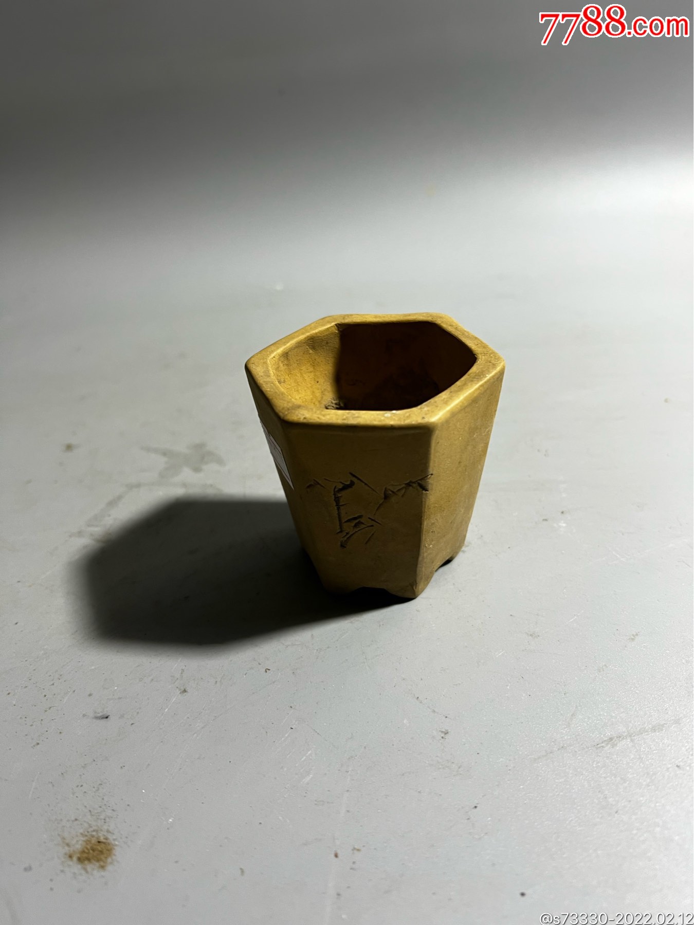 80年代段泥八角紫砂小菖蒲盆y