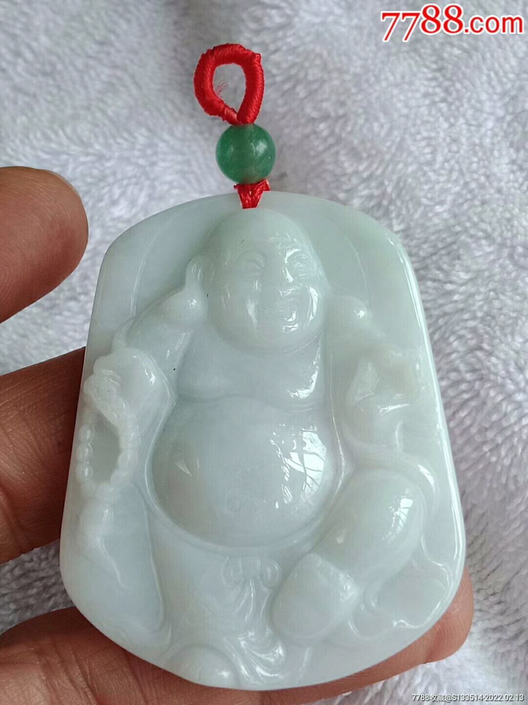 缅甸翡翠4015a2弥勒佛挂件送证书