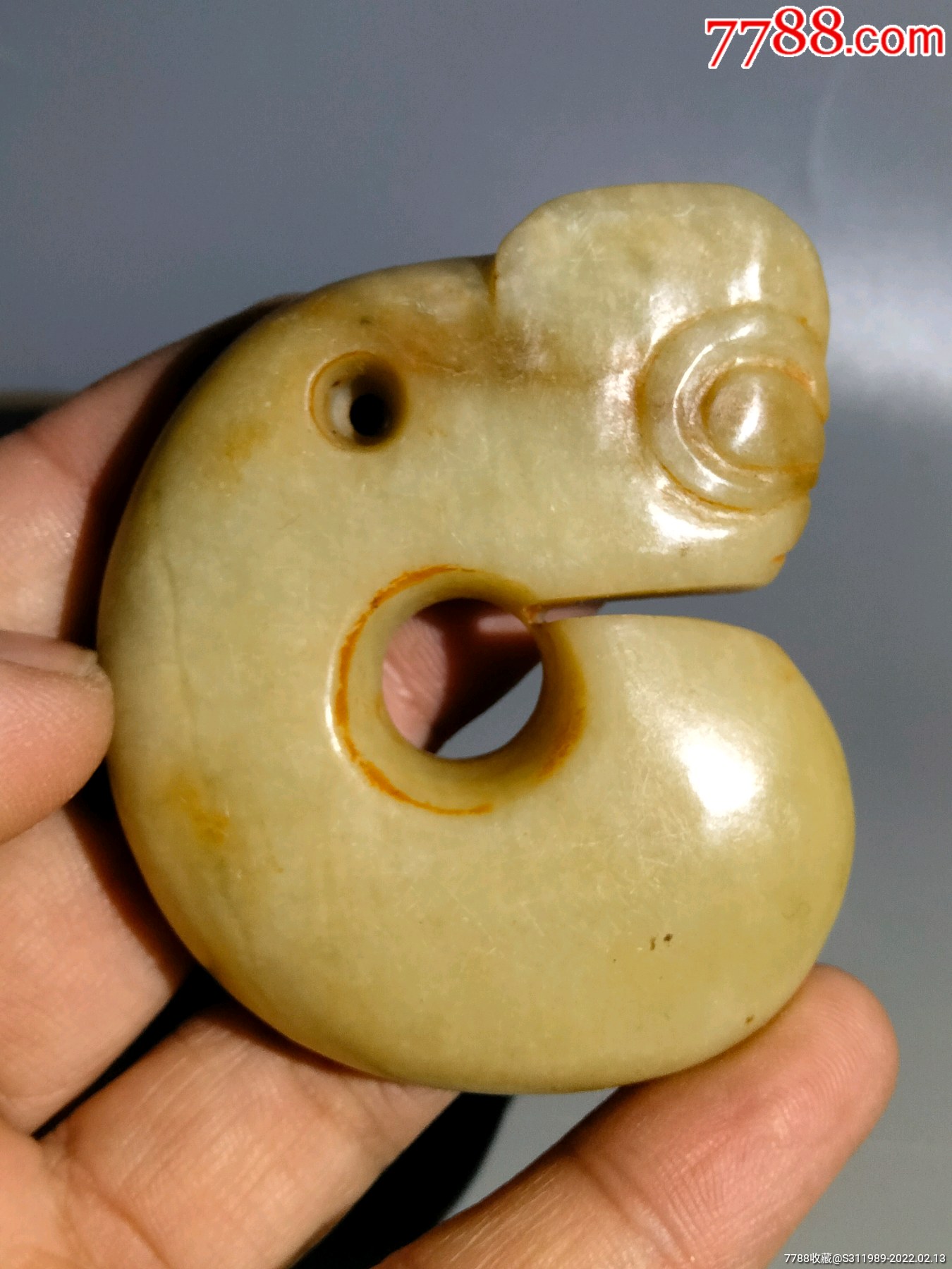 农村收的黄玉玉猪龙风化明显包浆沁入骨红山文化