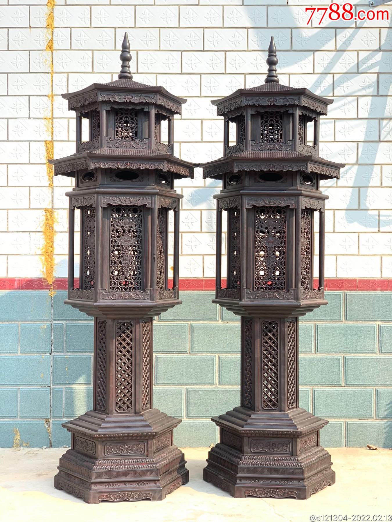 血檀木宫灯一对古典家具仿古家具-价格:16000元-se85335726-其他灯具