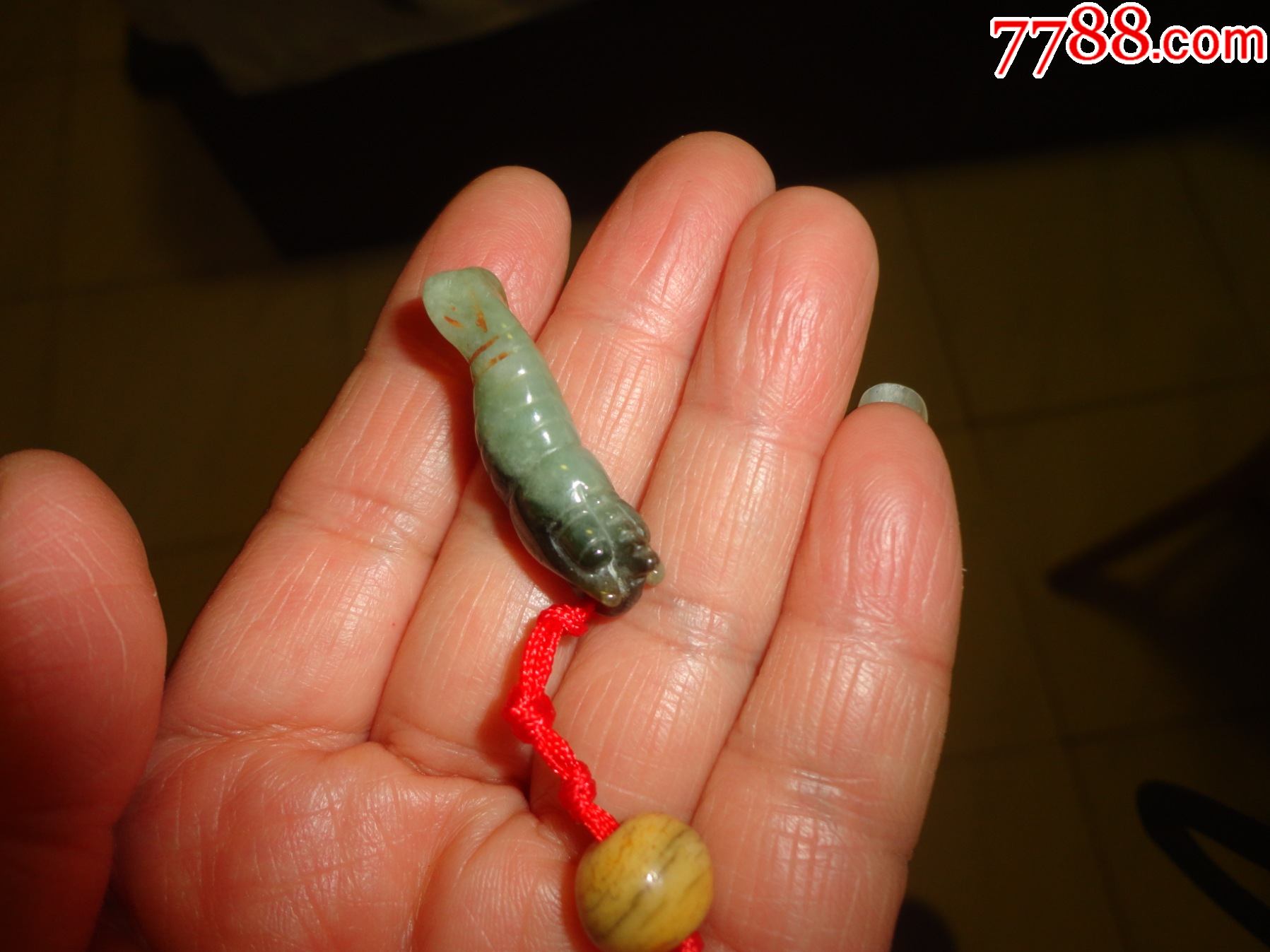 天然a翡翠龙虾雕件挂件