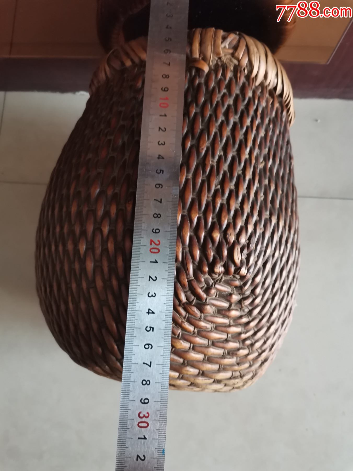 晚清时期,手工柳条编制斗,28*19_植物编织工艺品_第6张_7788小人书
