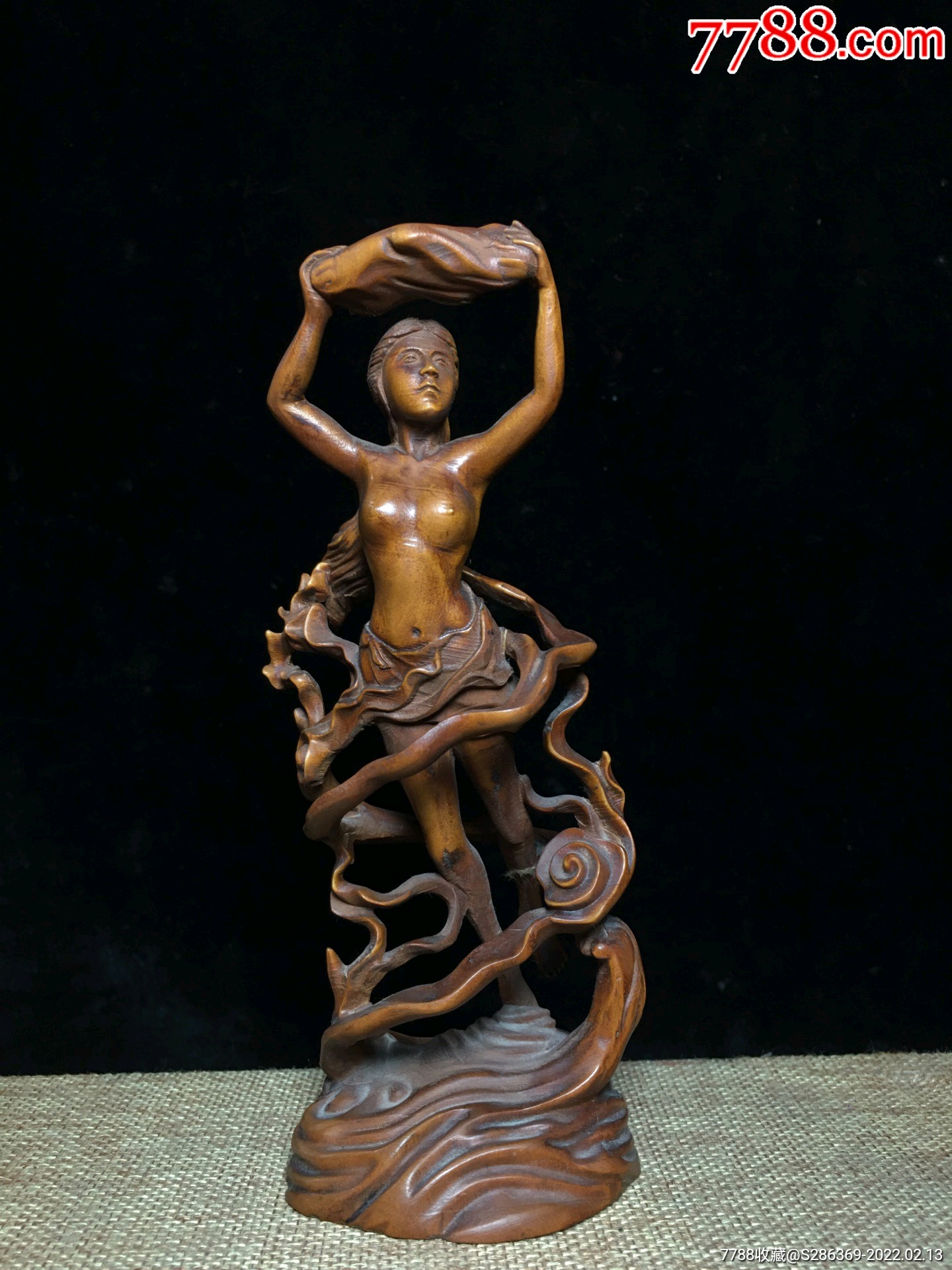 黄杨木[女娲补天]摆件_木佛像/人像_产地图片_收藏价值_7788奇石收藏