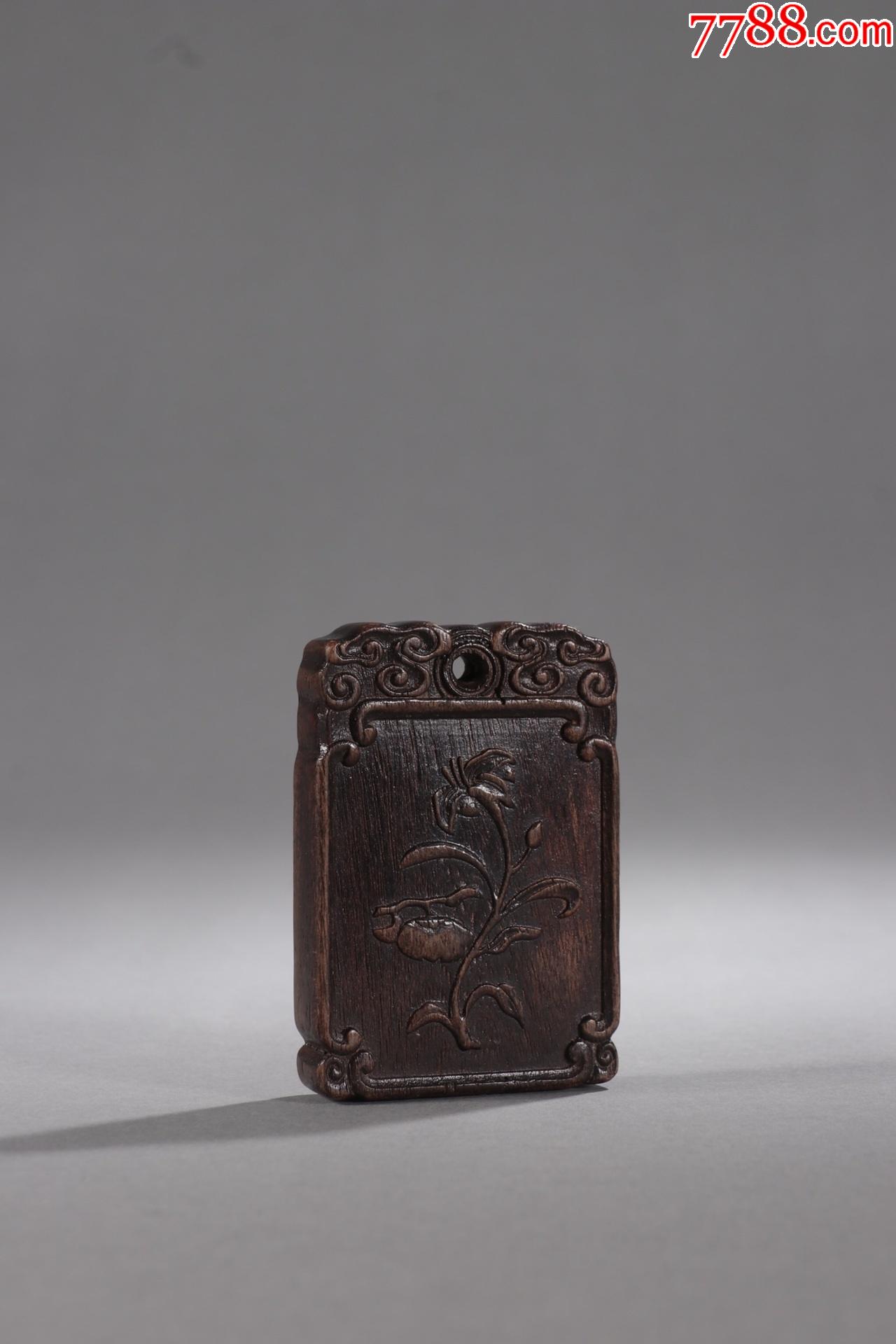 沉香雕百事如意牌