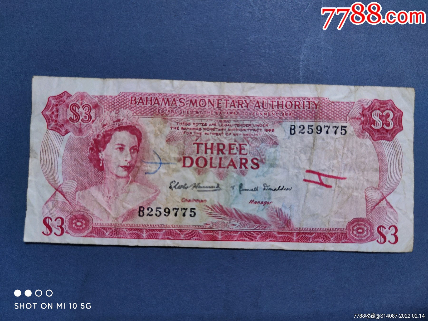 外币1966年巴哈马3元