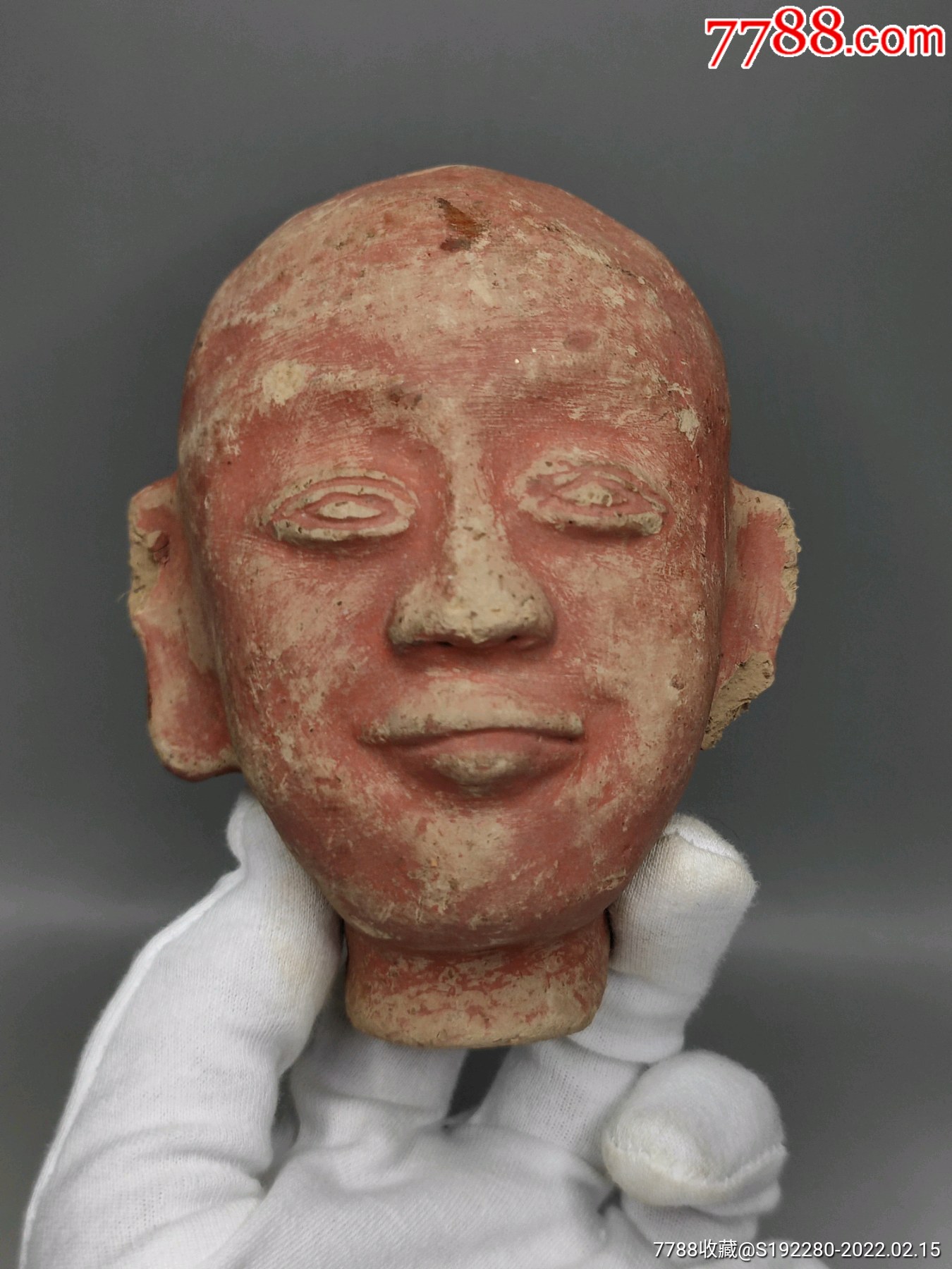 明代山西罗汉头夹纻泥胎佛像直径8cm高11cm