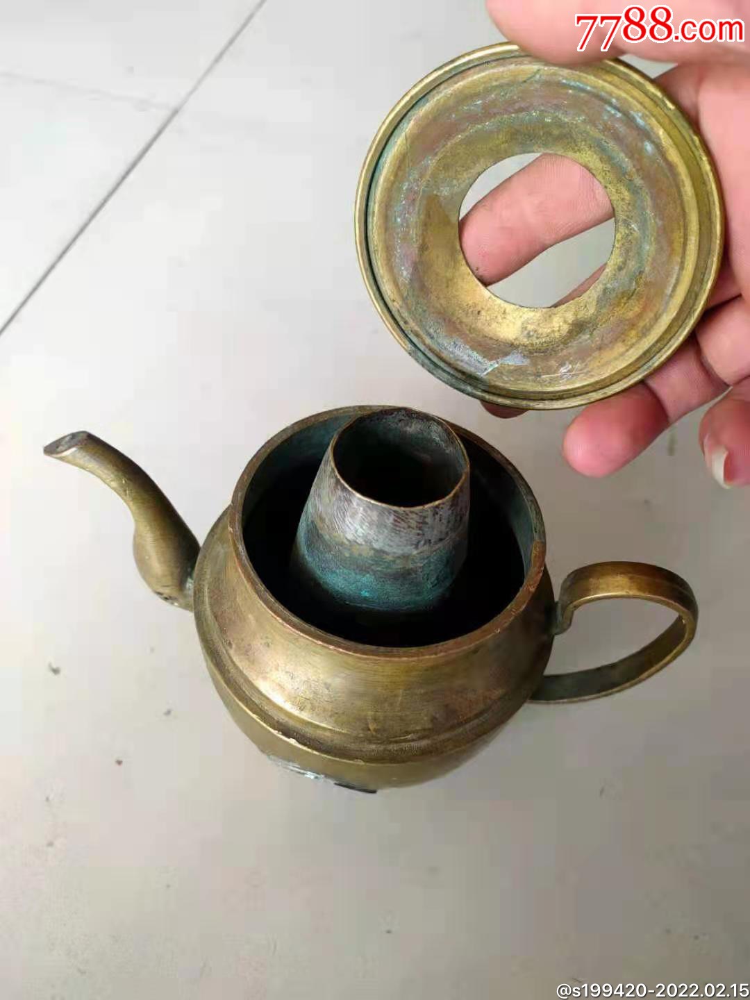 民国时期铜温酒壶造型独特保存完好品相一流