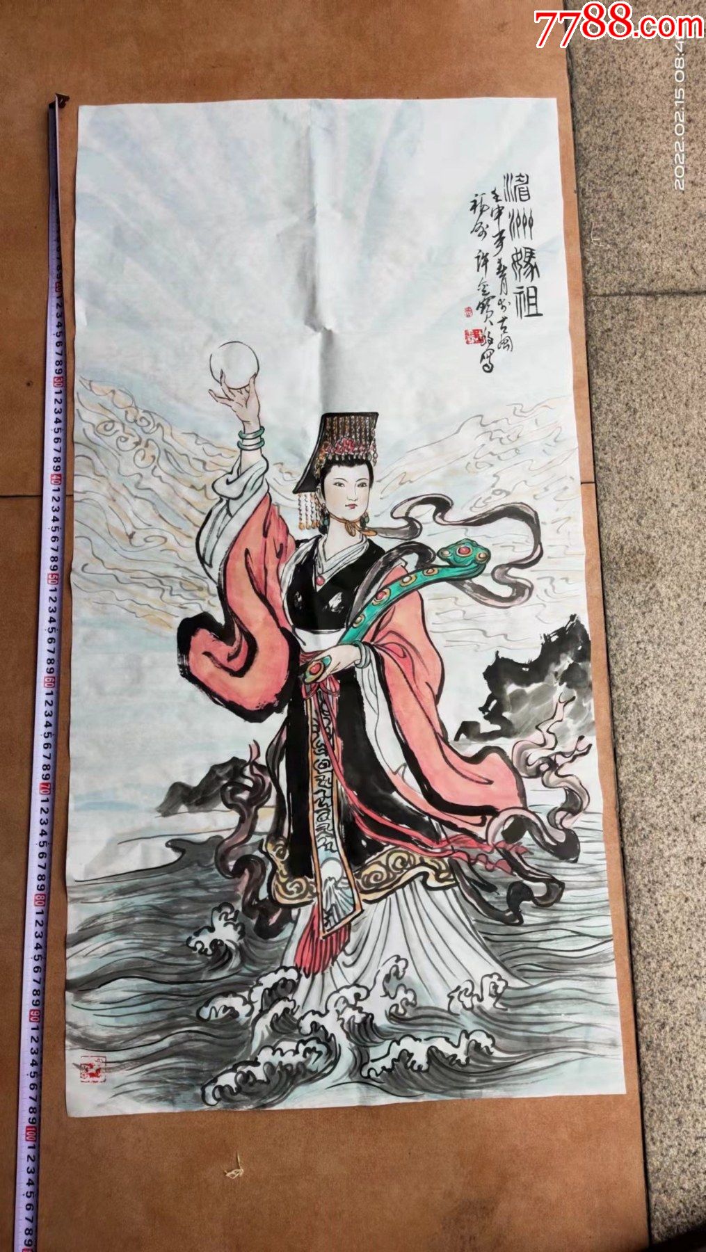 长100宽50厘米手绘名家人物画国画宣纸画妈祖画像包邮