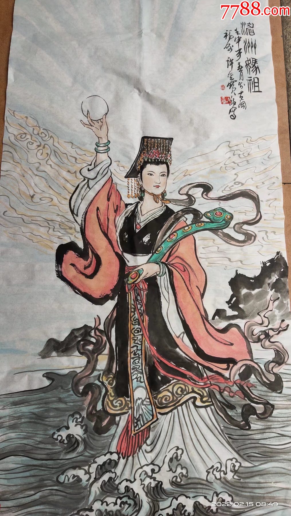 长100宽50厘米手绘名家人物画国画宣纸画妈祖画像包邮