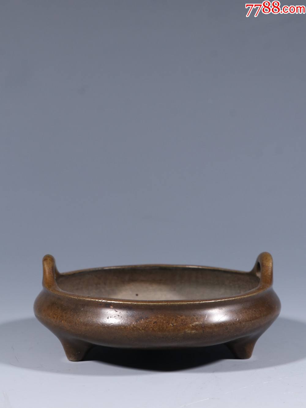 丙子孟秋木雁父仿宣款铜冲耳炉