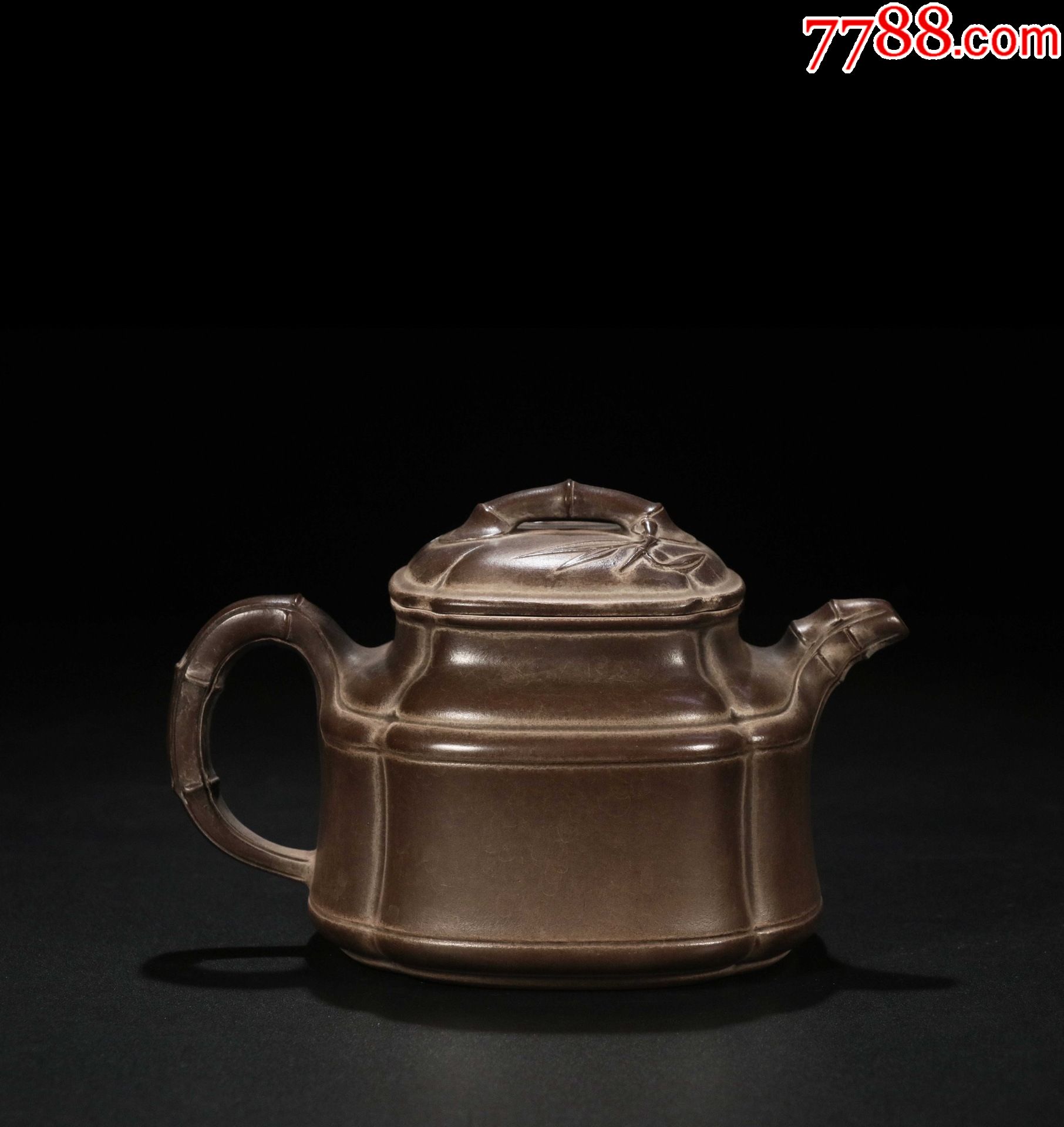 珍藏【金鼎商标,桂林】款隐角竹鼎壶_紫砂壶_第5张_7788陶器收藏