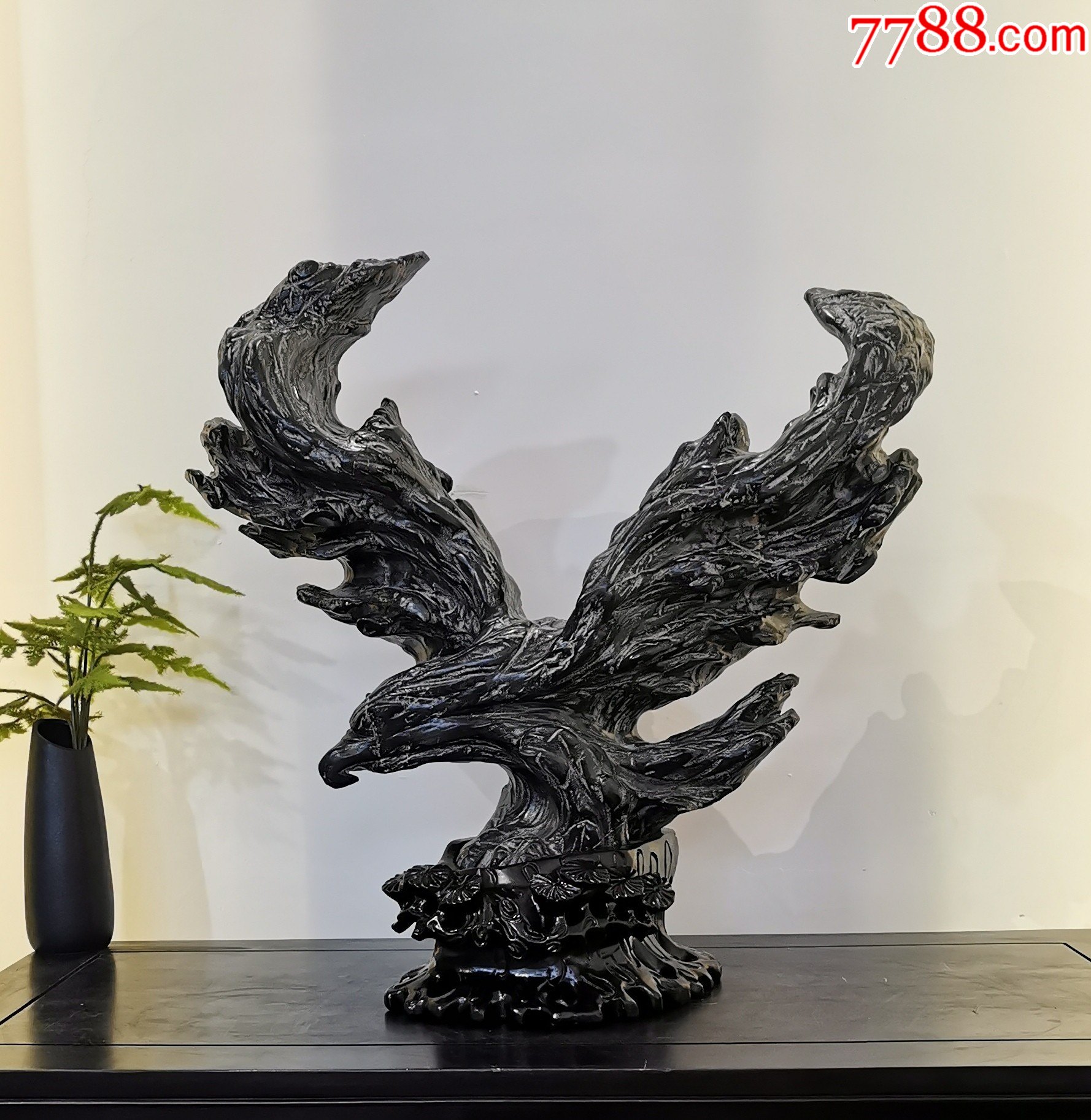 灵璧石雄鹰展翅大展鸿图镇宅招财