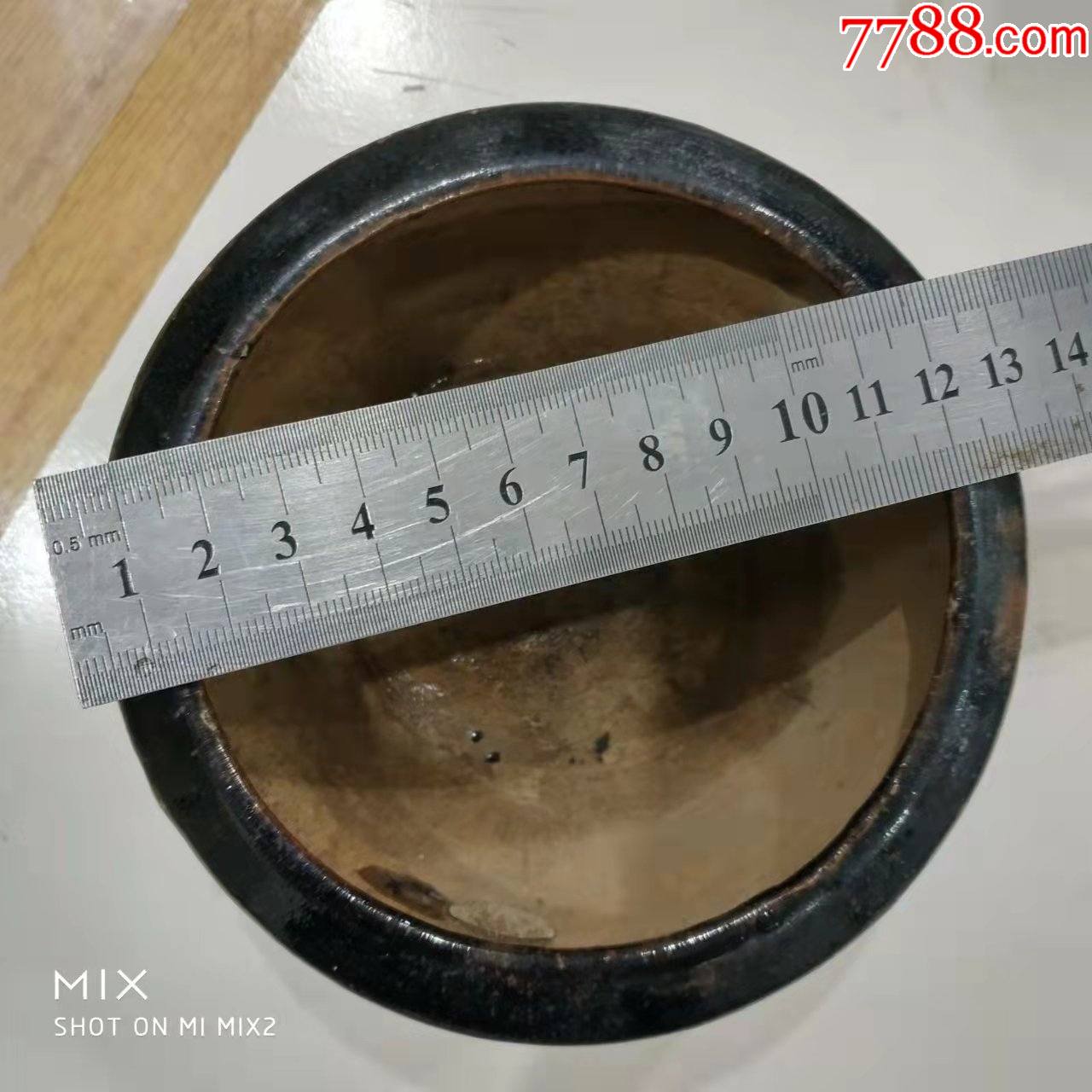 清三足黑釉香炉乌金釉径133公分高62公分