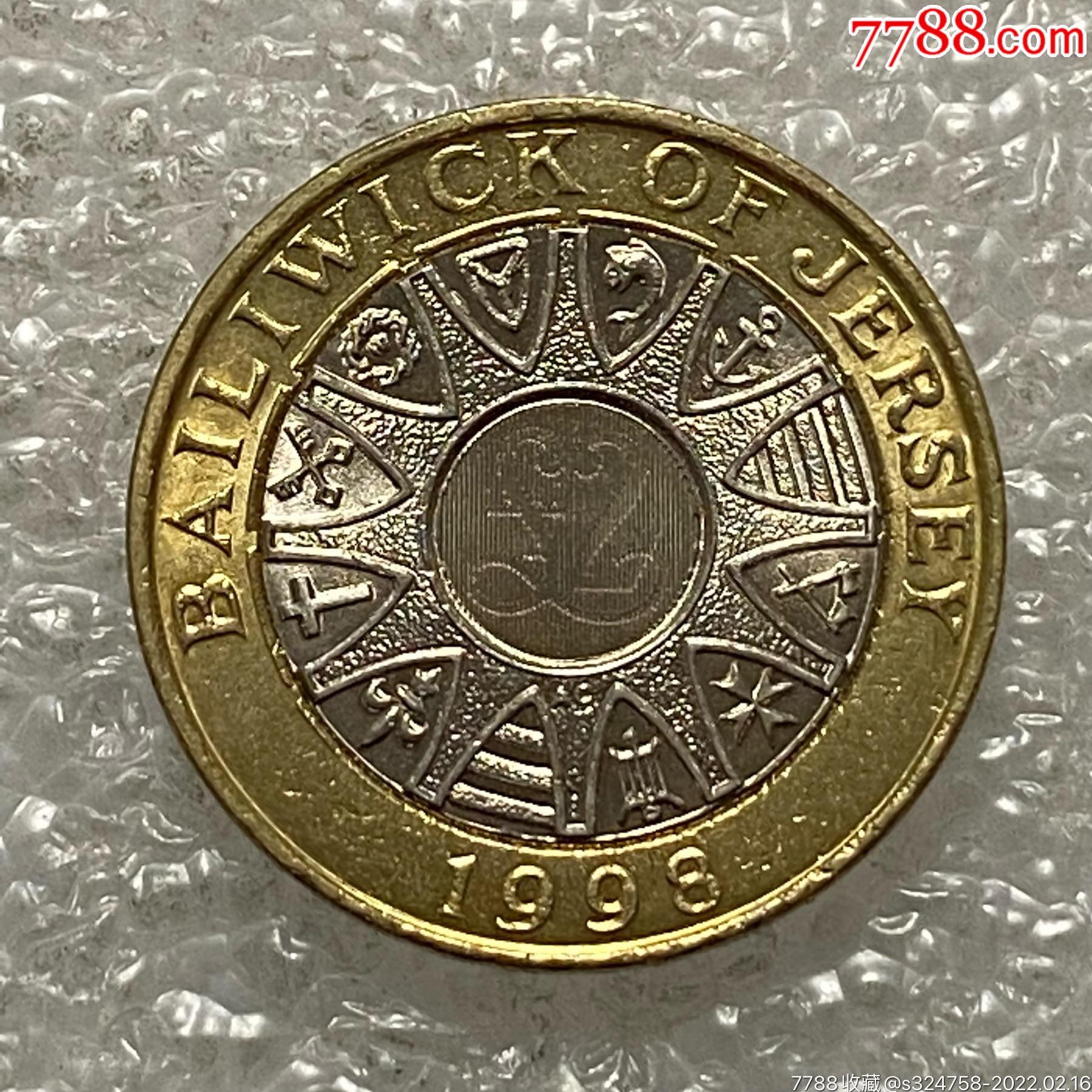 泽西岛1998年2磅双色币