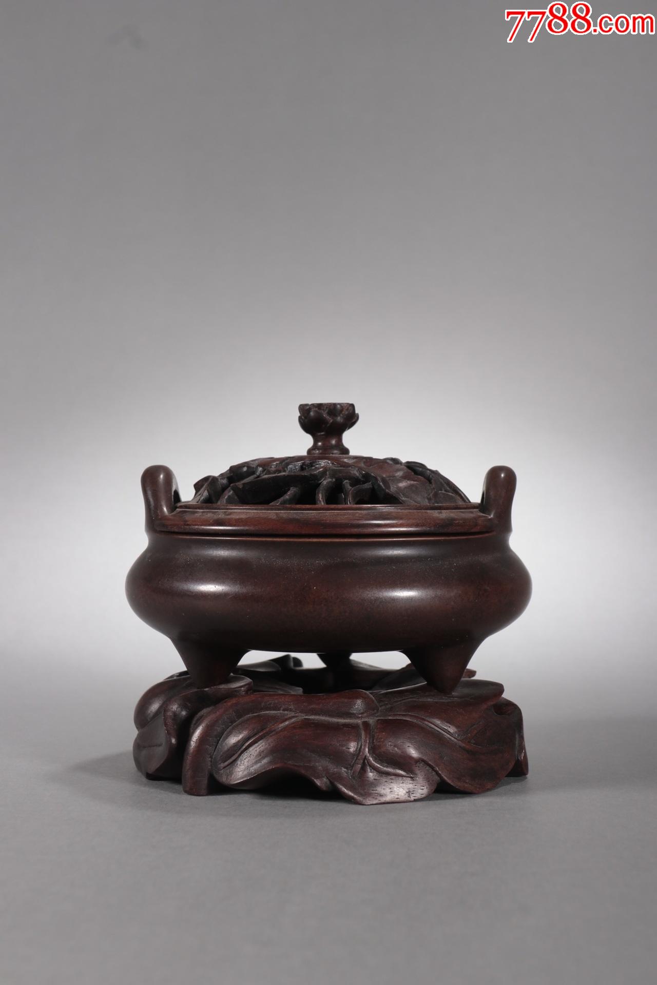 玉堂清玩款铜胎双耳三足香薰炉