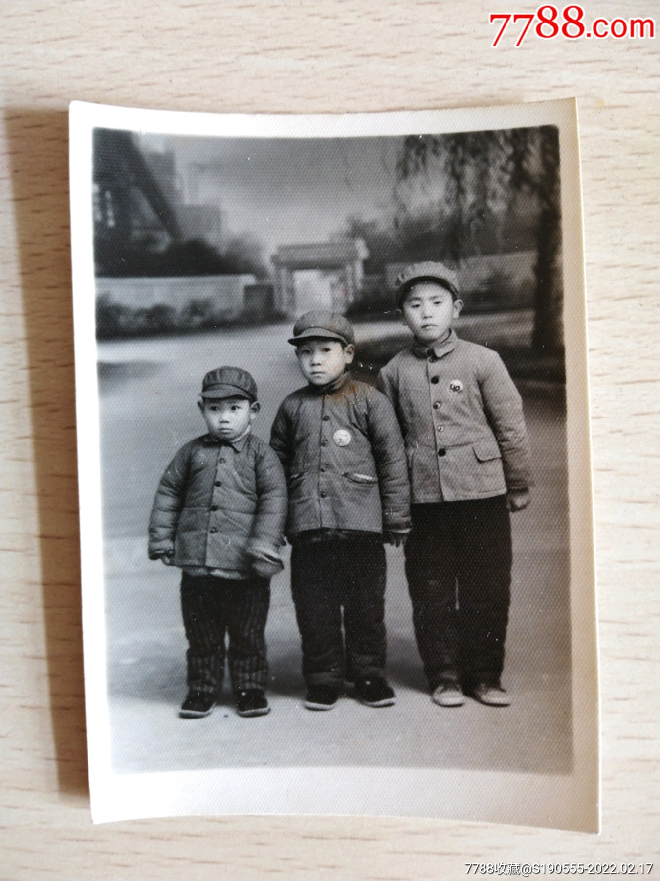 文革时期戴像章的小兄弟合影留念老照片_老照片_第1张_7788钱币网