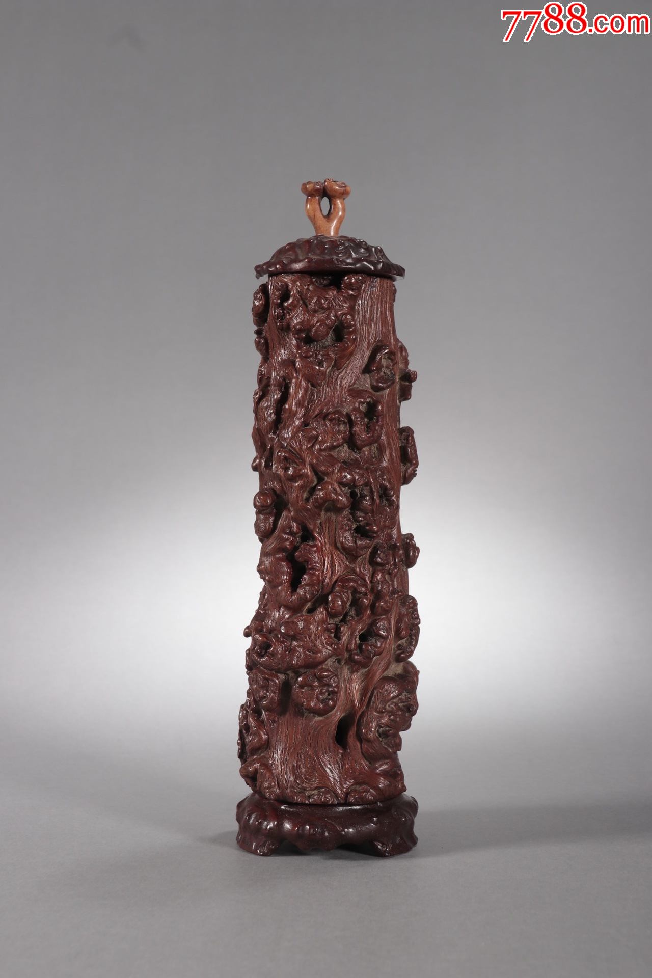 龙眼木树瘤香筒摆件