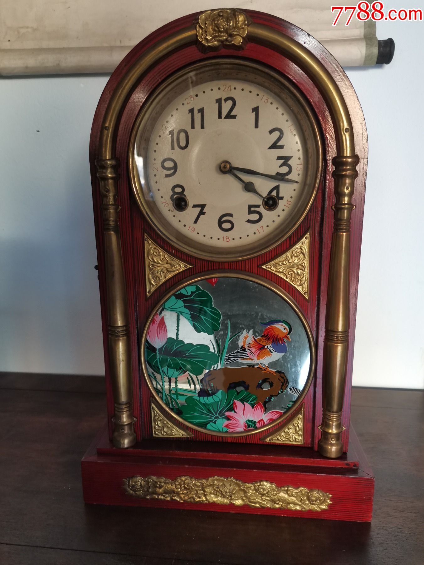 民国时期日本马球牌座钟正常打点走时4427512