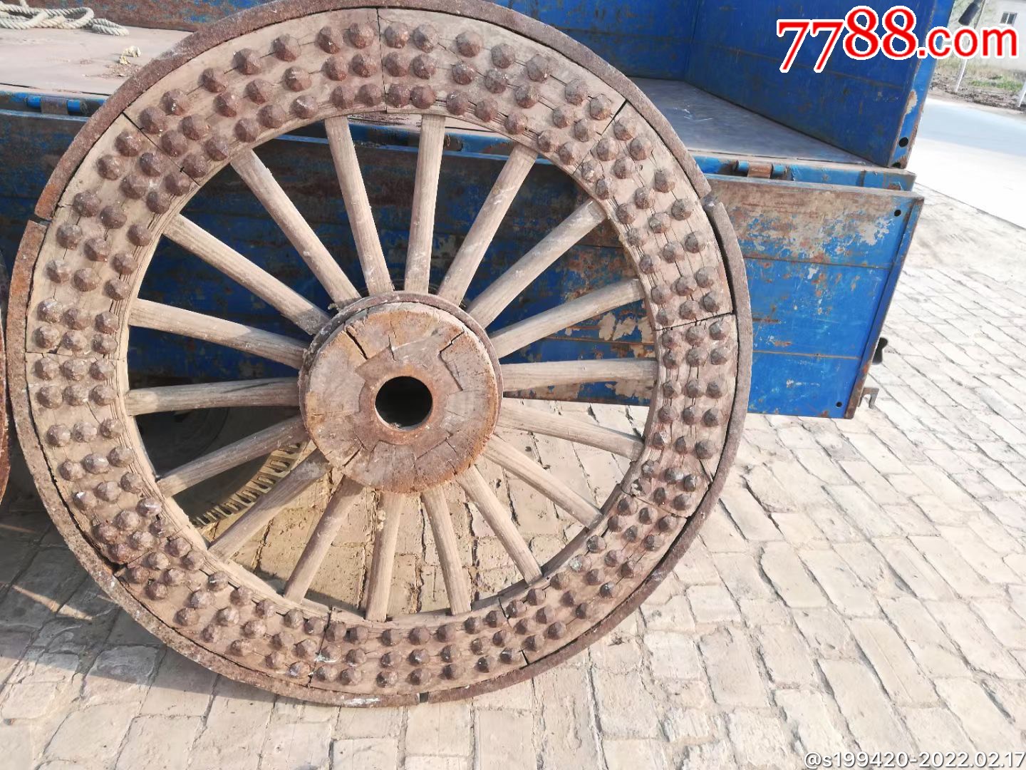 清代大车轱辘一对直径120别墅小院会所摆设寓意财源滚滚装饰佳品