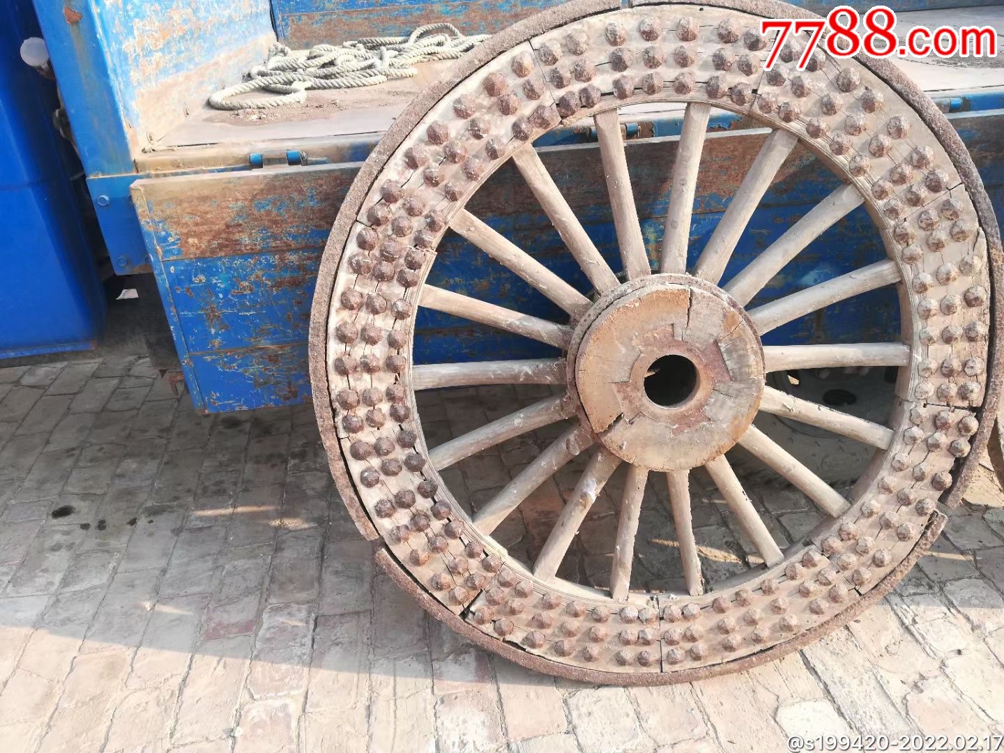 清代大车轱辘一对直径120别墅小院会所摆设寓意财源滚滚装饰佳品