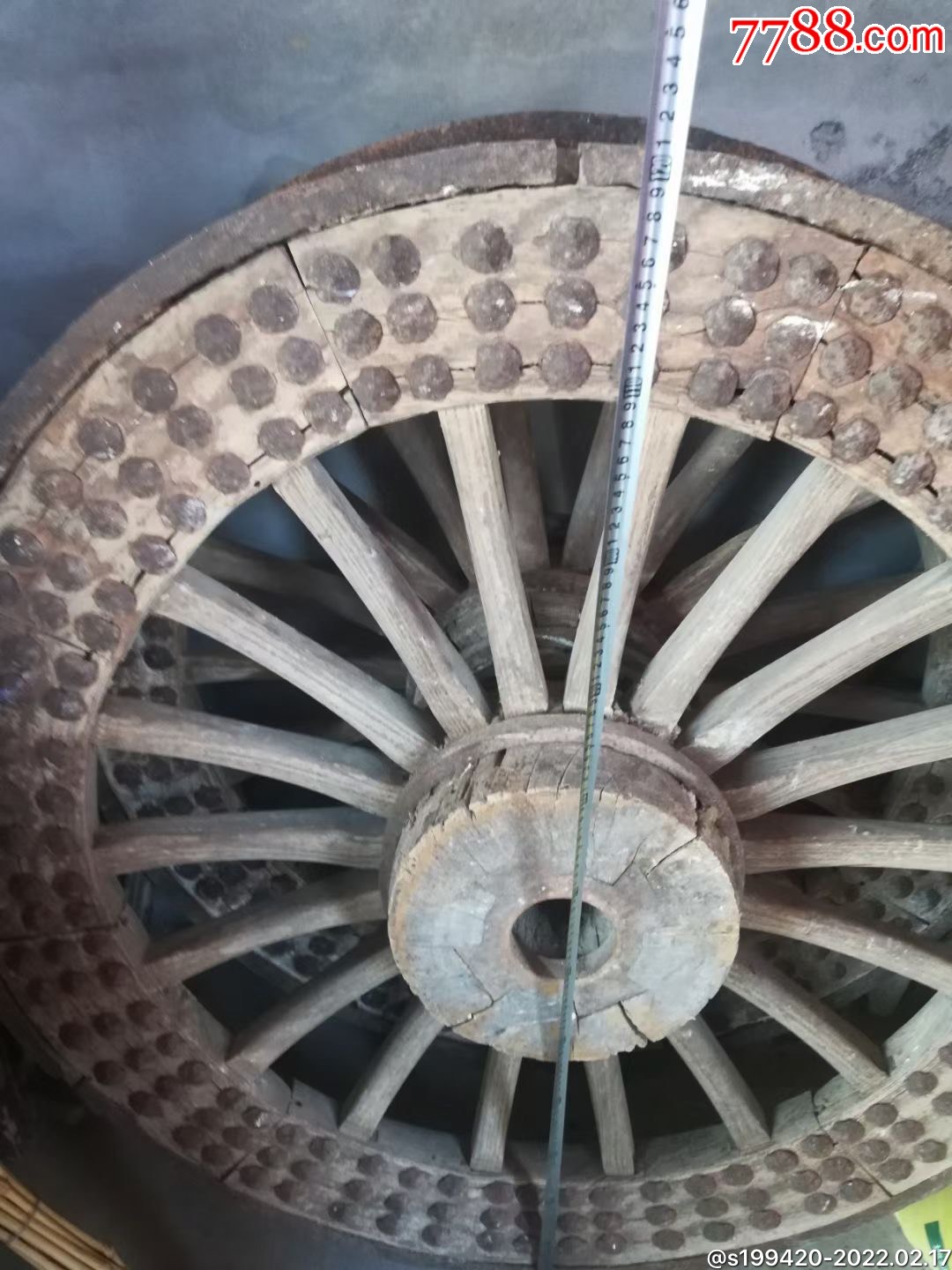 清代大车轱辘一对直径120别墅小院会所摆设寓意财源滚滚装饰佳品