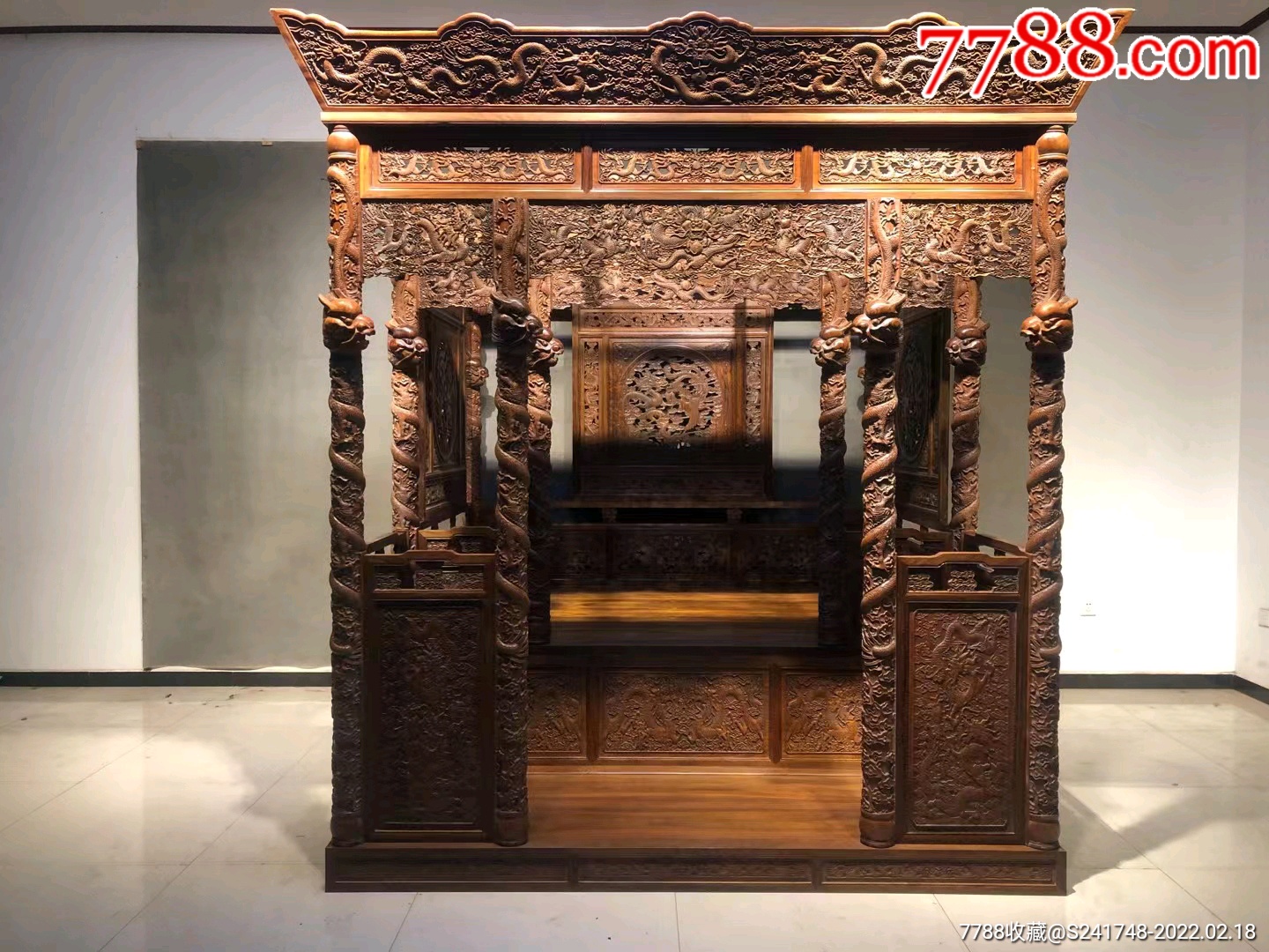 古董古玩传世明清老家具海南黄花梨拔步架子床古典老旧家具老物件