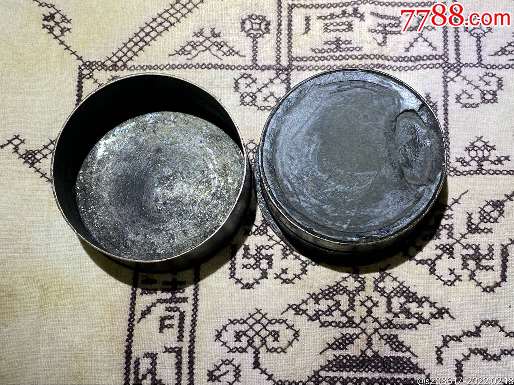 清朝铜墨盒有内砚
